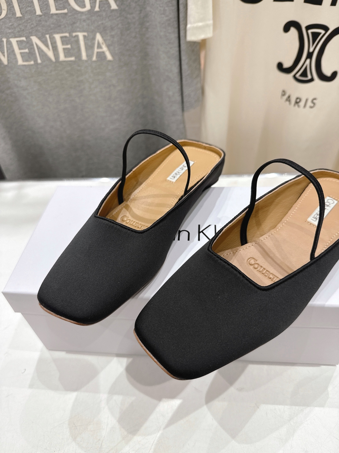 高版本出厂CalvinKlein Collection CK 26ss new F028方头平底鞋半包拖