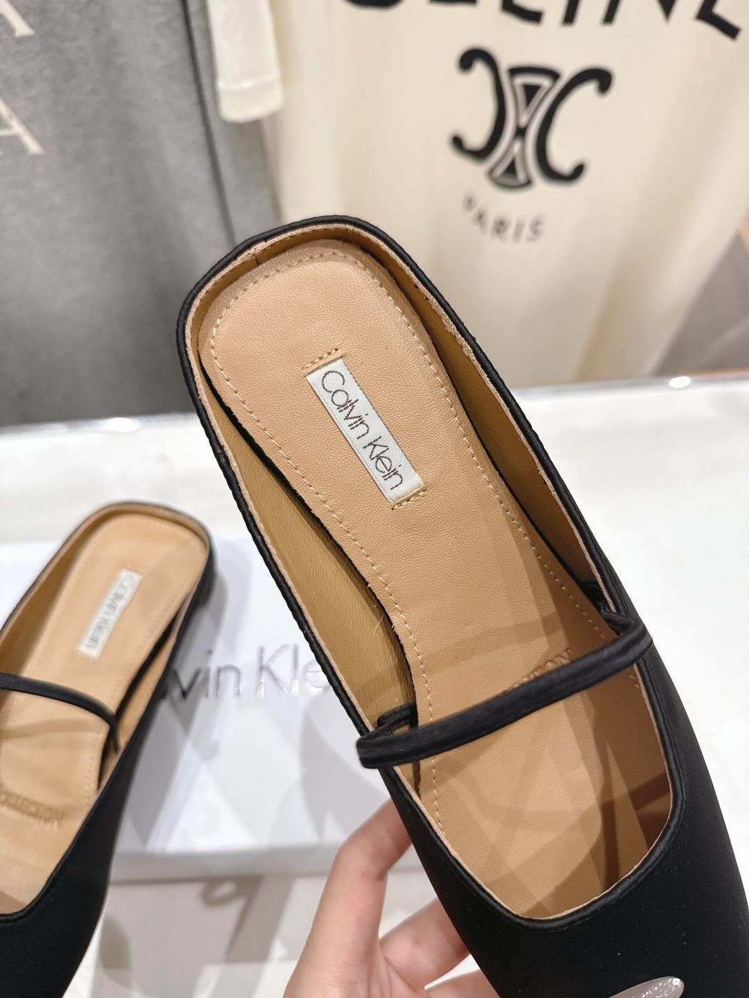 高版本出厂CalvinKlein Collection CK 26ss new F028方头平底鞋半包拖