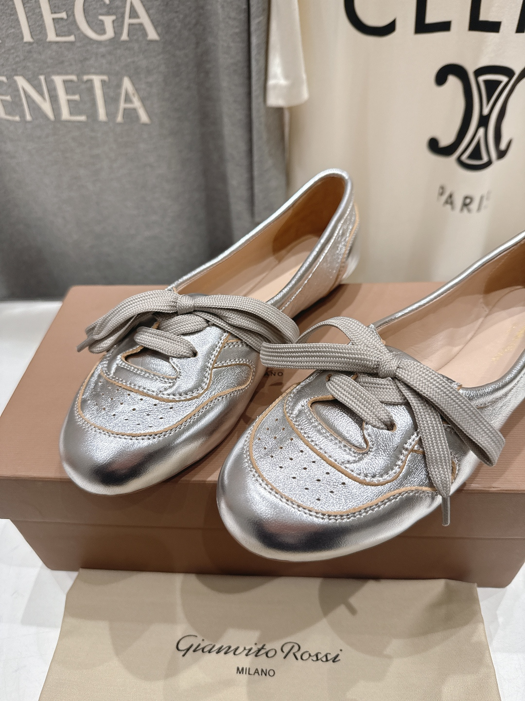 高版本出厂 Gianvito Rossi 吉安维托·罗西F039 26ss春夏新款玛丽珍平底鞋单鞋芭蕾舞