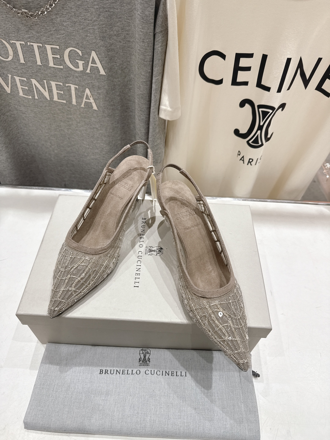 高版本出厂 Brunello Cucinelli 新款BC尖头时装鞋高跟鞋凉鞋穆勒鞋BC是意大利知名品牌