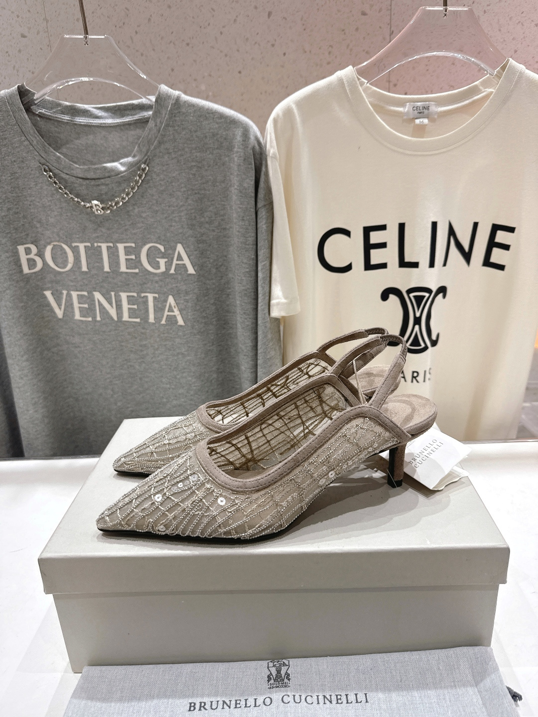 高版本出厂 Brunello Cucinelli 新款BC尖头时装鞋高跟鞋凉鞋穆勒鞋BC是意大利知名品牌