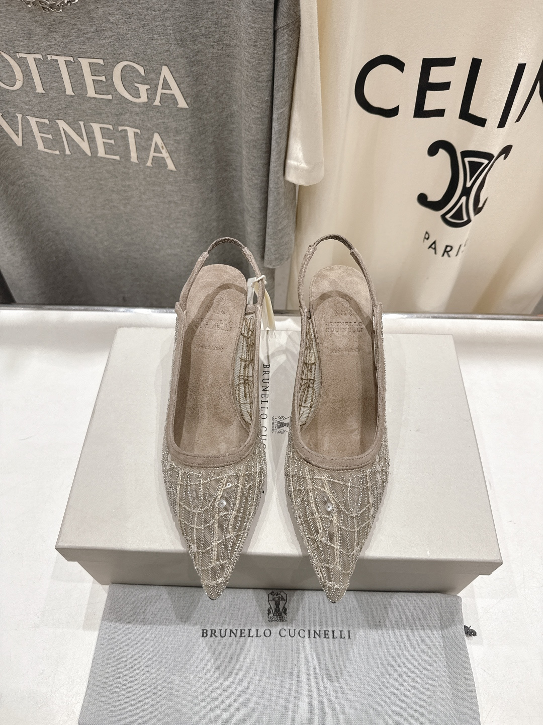 高版本出厂 Brunello Cucinelli 新款BC尖头时装鞋高跟鞋凉鞋穆勒鞋BC是意大利知名品牌