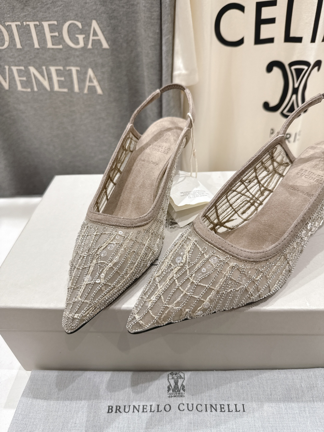 高版本出厂 Brunello Cucinelli 新款BC尖头时装鞋高跟鞋凉鞋穆勒鞋BC是意大利知名品牌