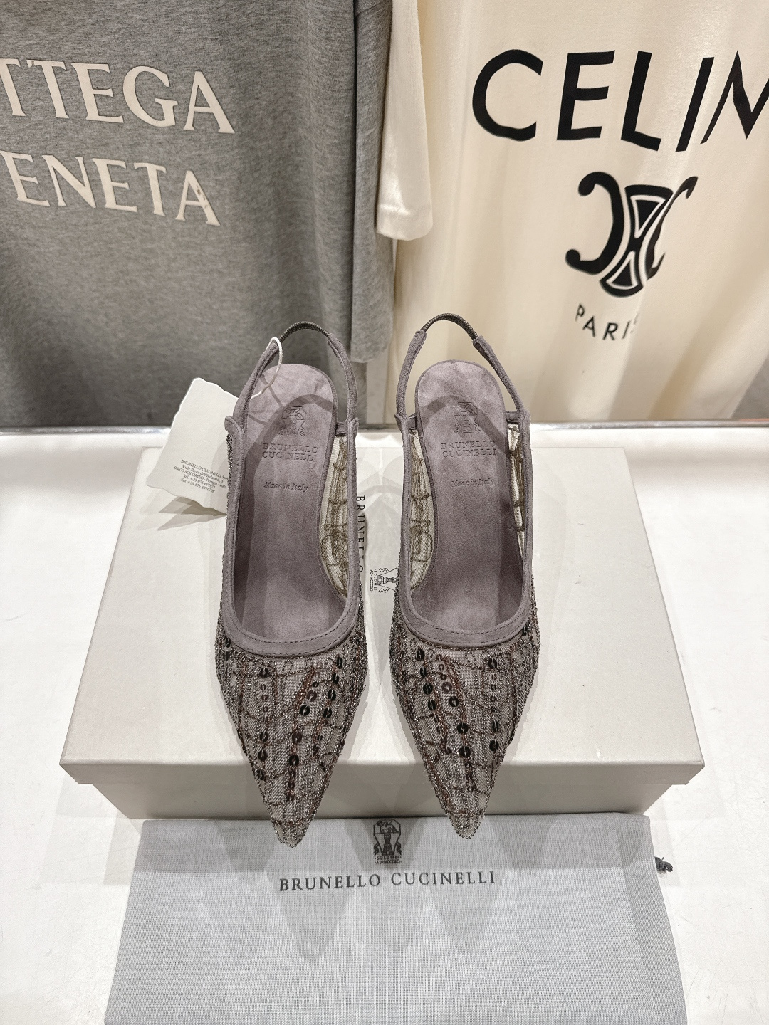 高版本出厂 Brunello Cucinelli 新款BC尖头时装鞋高跟鞋凉鞋穆勒鞋BC是意大利知名品牌