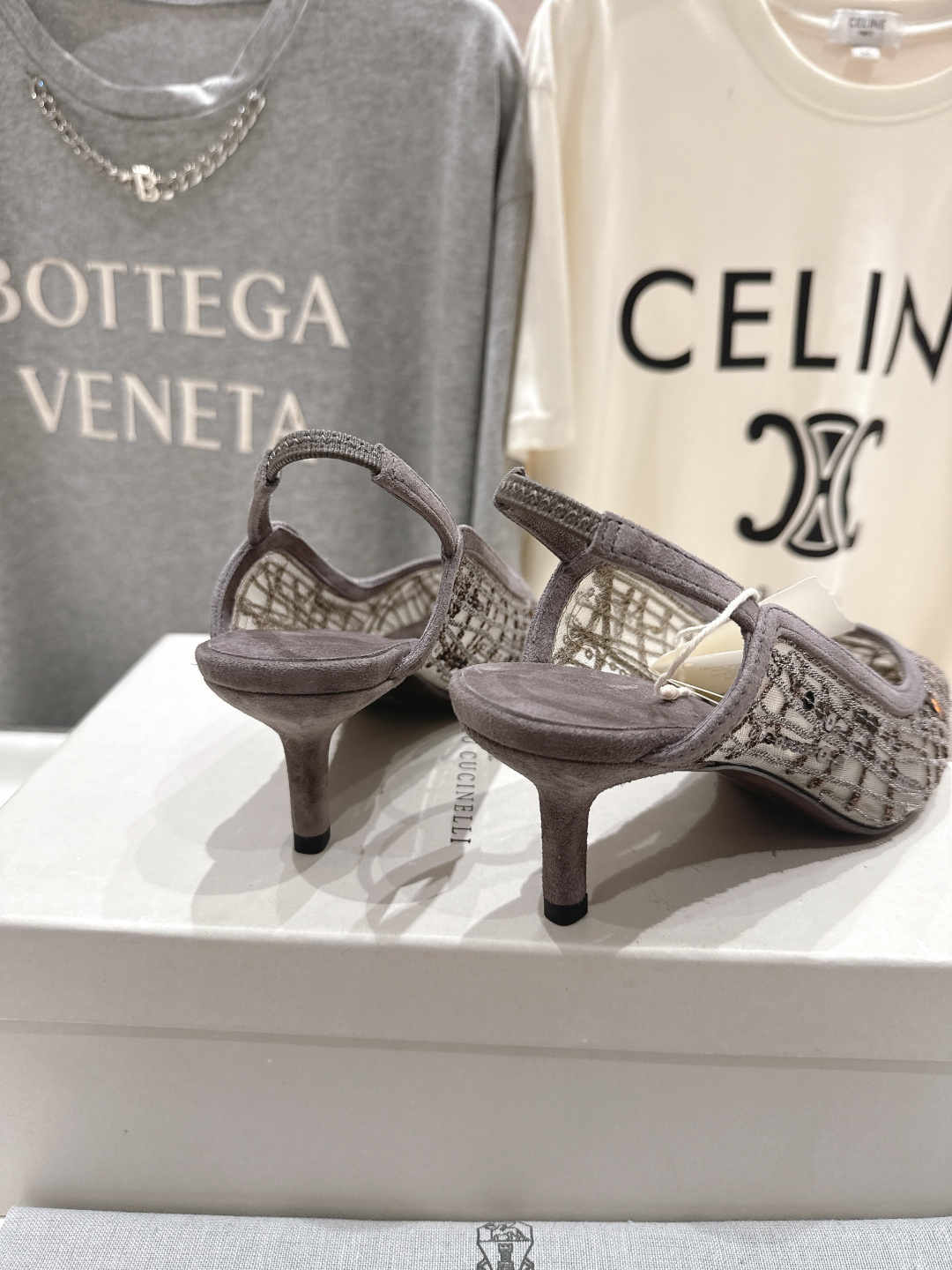 高版本出厂 Brunello Cucinelli 新款BC尖头时装鞋高跟鞋凉鞋穆勒鞋BC是意大利知名品牌