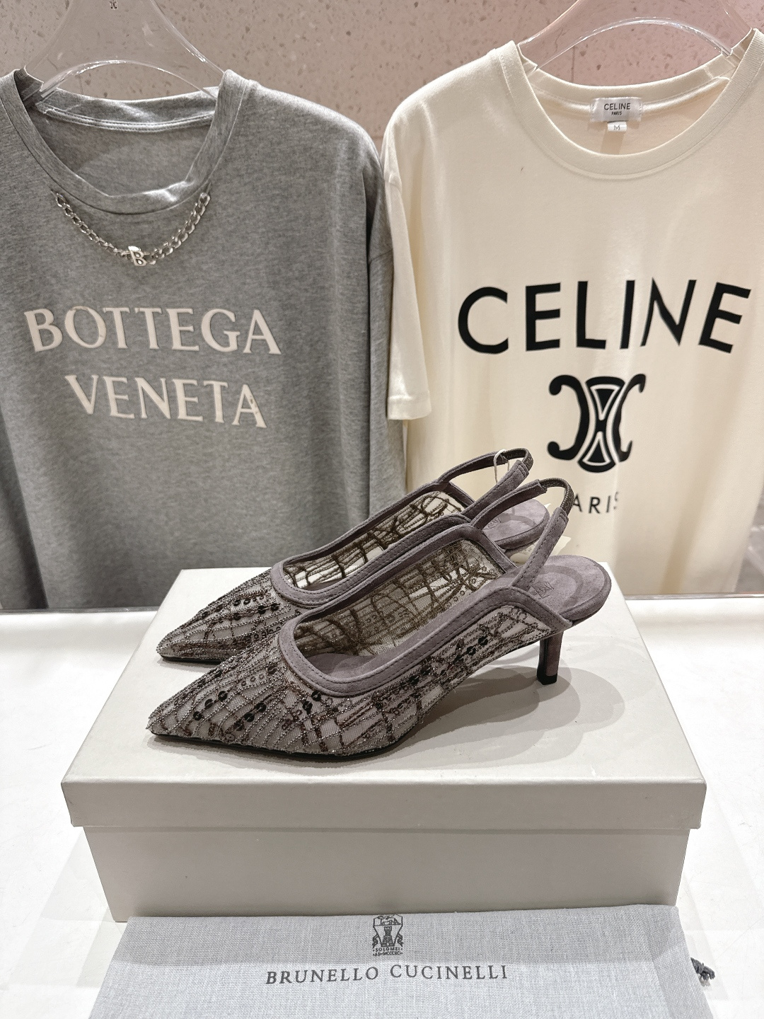 高版本出厂 Brunello Cucinelli 新款BC尖头时装鞋高跟鞋凉鞋穆勒鞋BC是意大利知名品牌