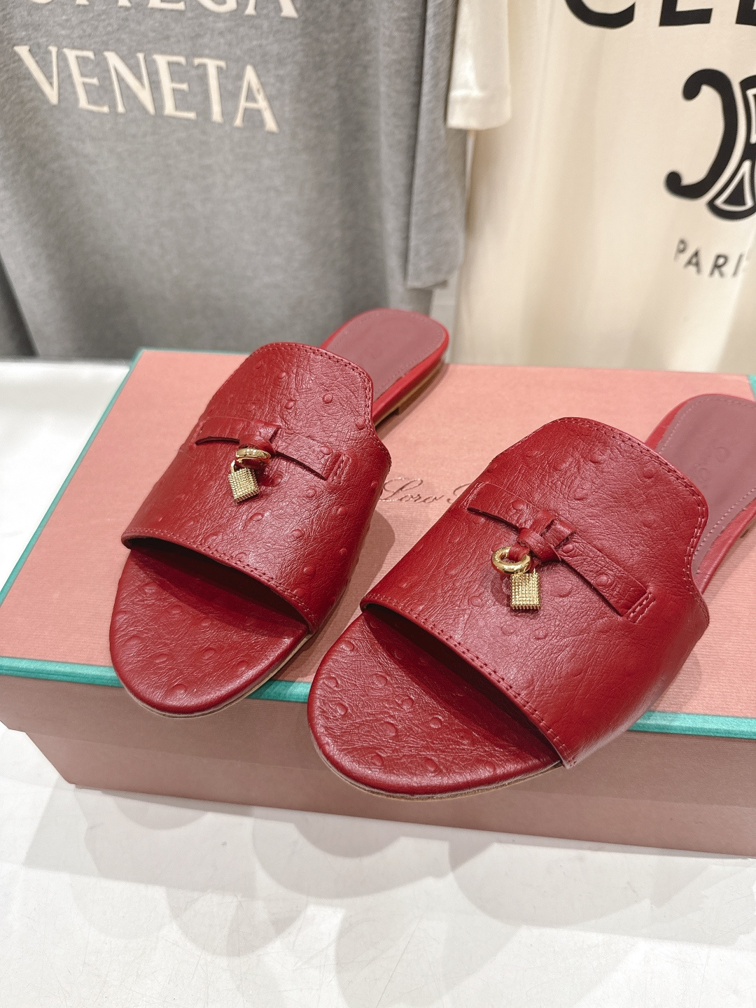 高版本出厂Loro Piana* LP ||诺悠翩雅2026ss夏季新款平底拖鞋‼️【市场顶级品质】𝐋𝐩