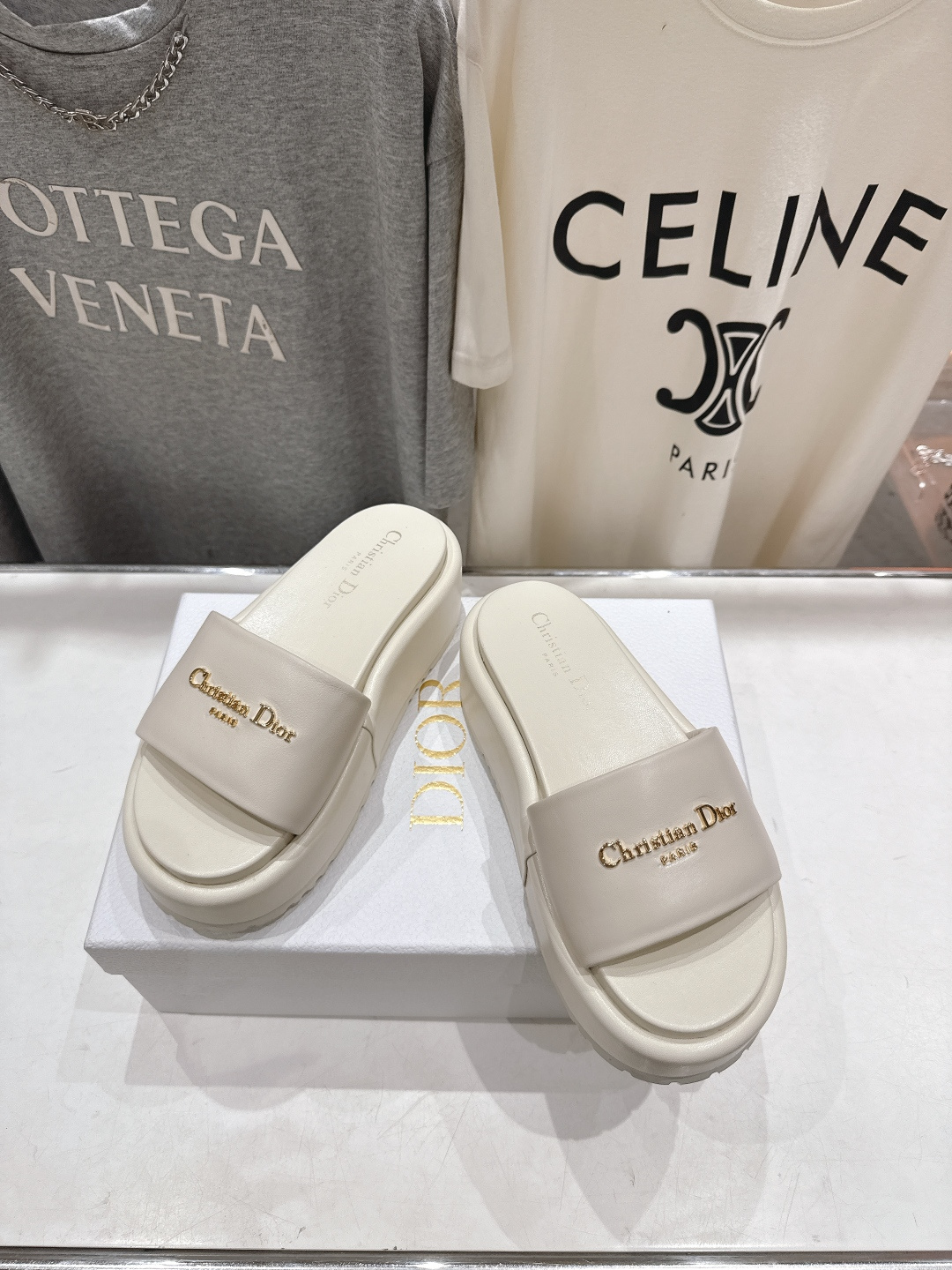 高版本出厂 Dior*迪奥F019 D家2026ss春夏新款仙女风厚底防水台拖鞋1:1原版复刻 市面上最