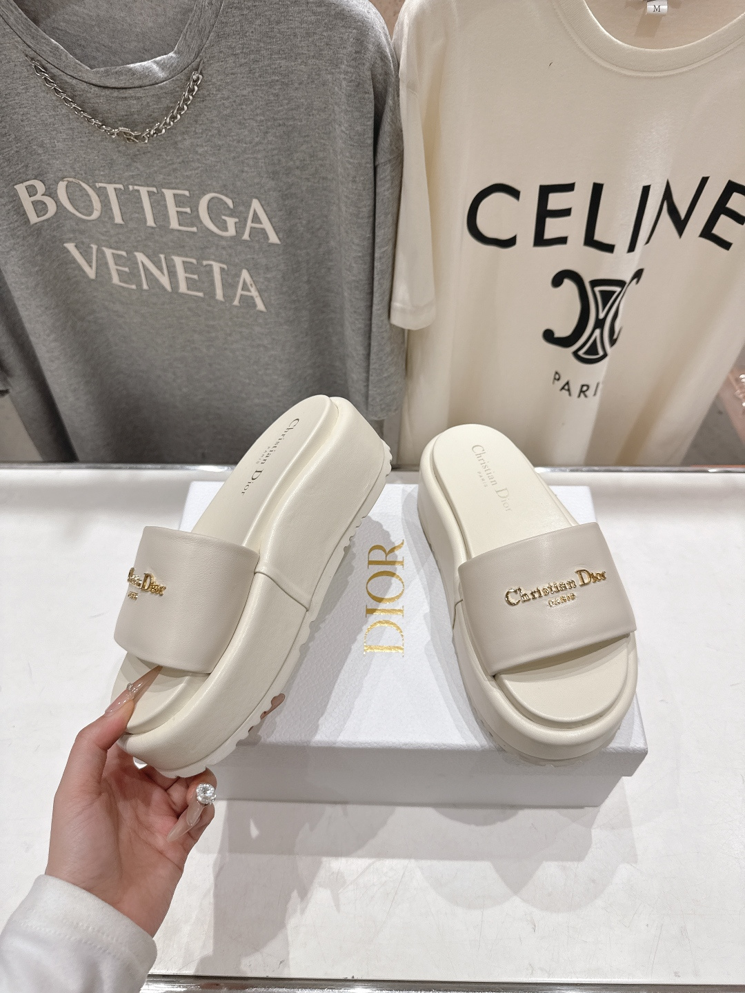 高版本出厂 Dior*迪奥F019 D家2026ss春夏新款仙女风厚底防水台拖鞋1:1原版复刻 市面上最