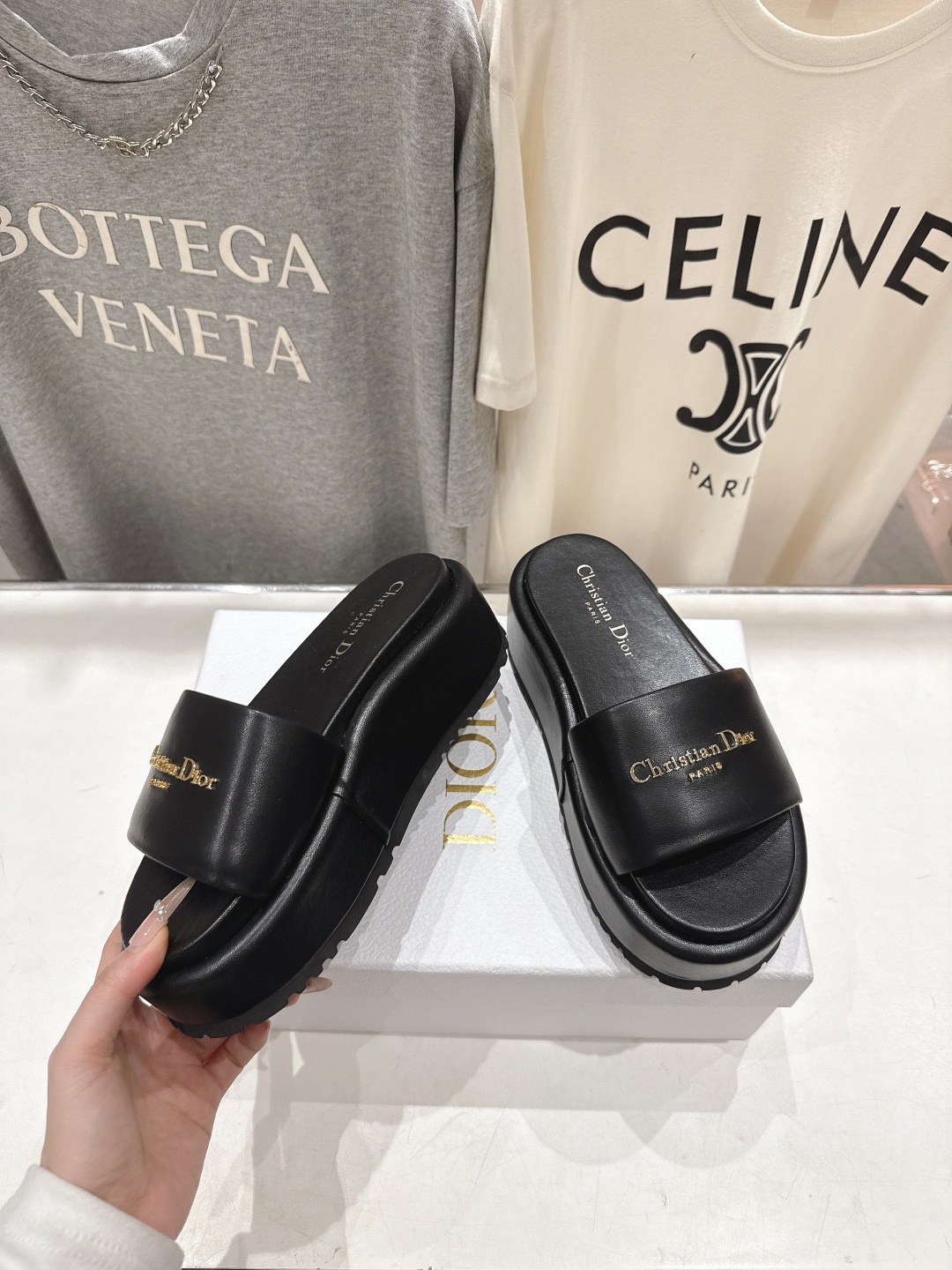 高版本出厂 Dior*迪奥F019 D家2026ss春夏新款仙女风厚底防水台拖鞋1:1原版复刻 市面上最