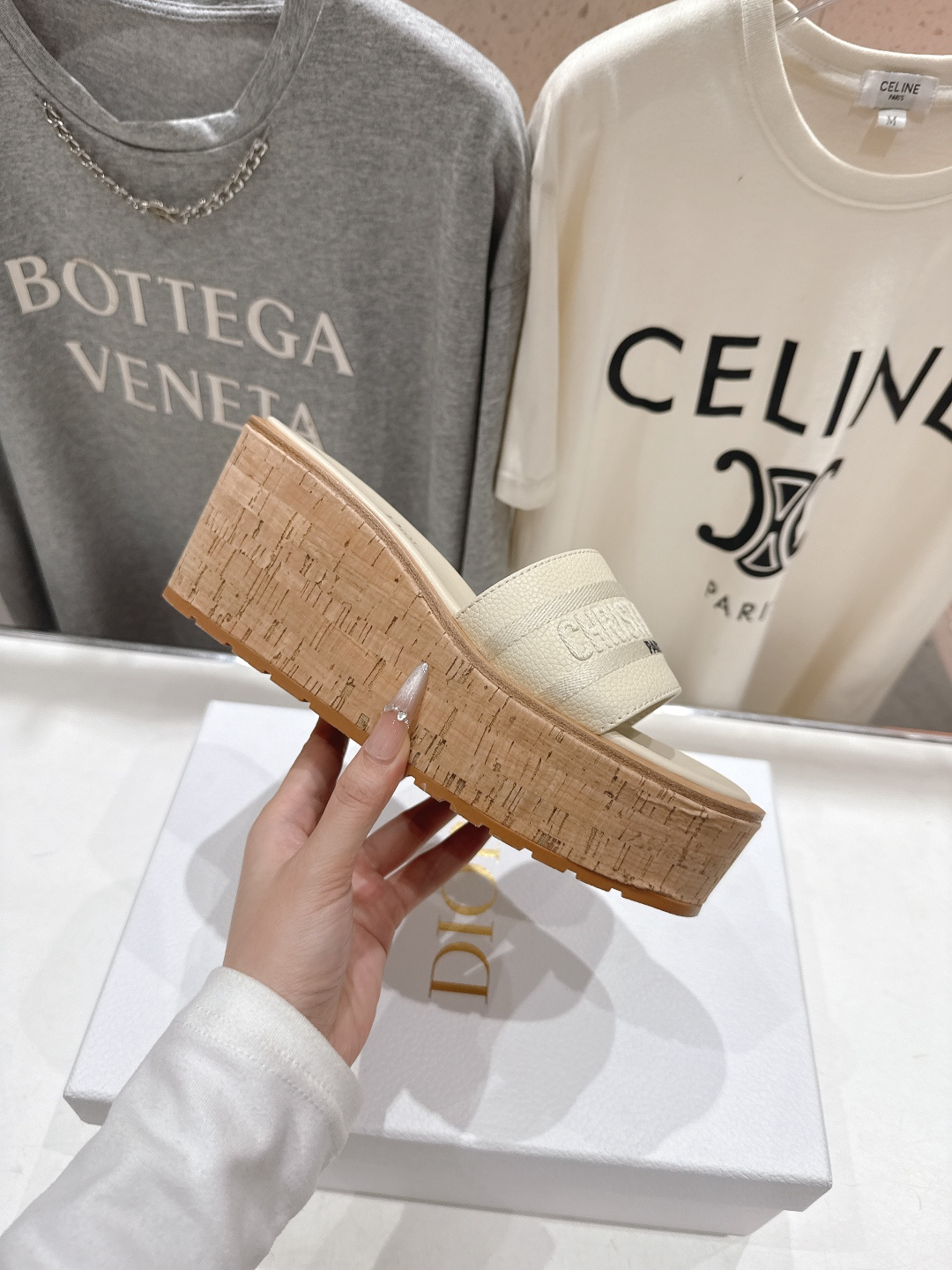 高版本出厂 Dior*迪奥F019 D家2026ss春夏新款仙女风坡跟厚底拖鞋1:1原版复刻 市面上最高