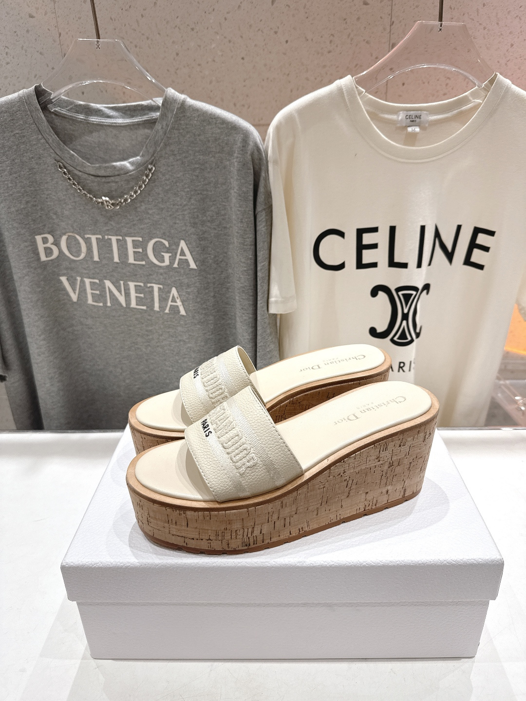 高版本出厂 Dior*迪奥F019 D家2026ss春夏新款仙女风坡跟厚底拖鞋1:1原版复刻 市面上最高