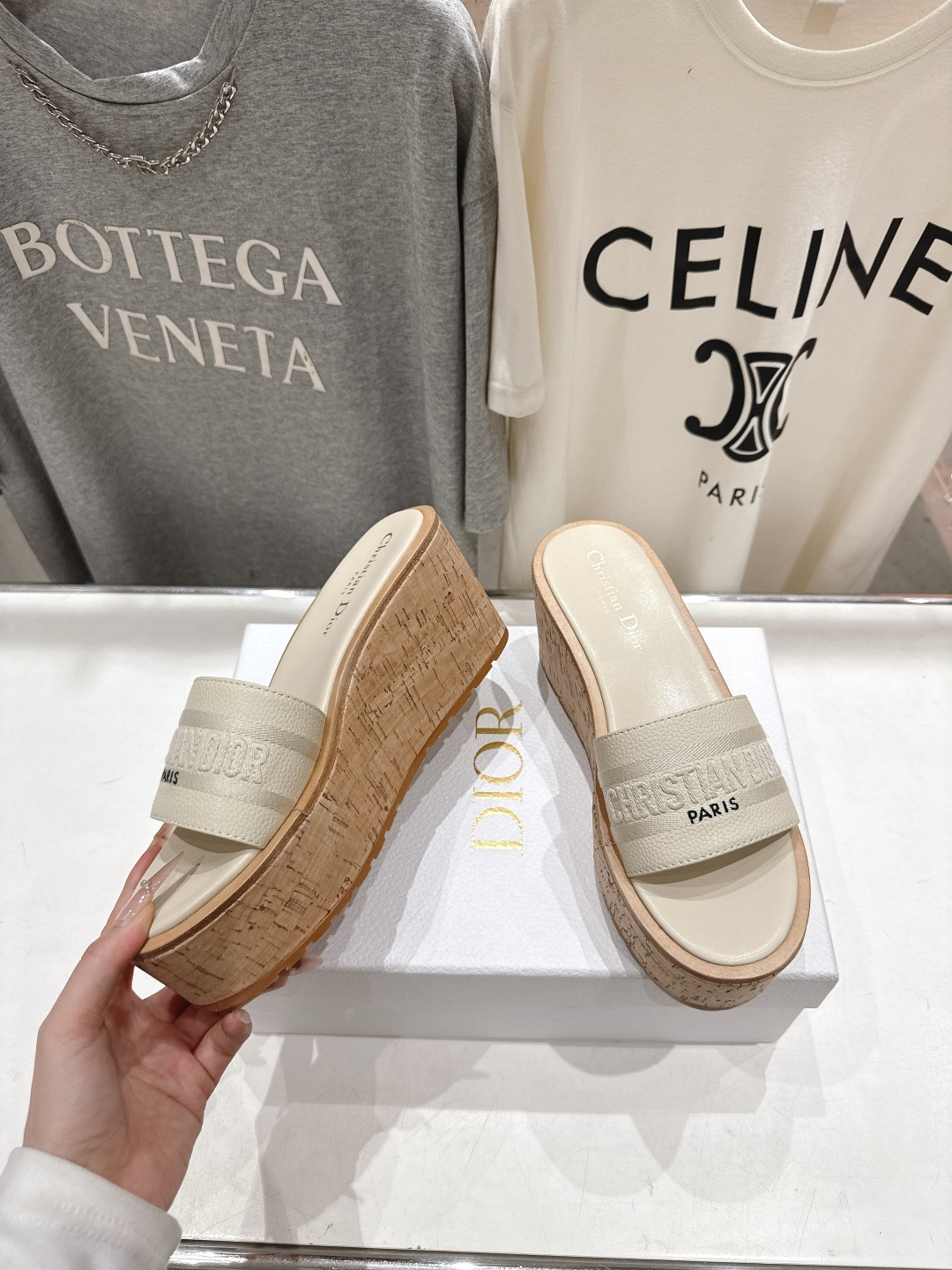 高版本出厂 Dior*迪奥F019 D家2026ss春夏新款仙女风坡跟厚底拖鞋1:1原版复刻 市面上最高