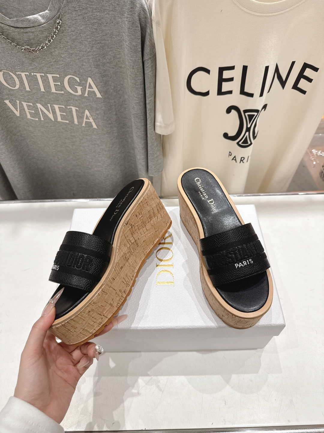 高版本出厂 Dior*迪奥F019 D家2026ss春夏新款仙女风坡跟厚底拖鞋1:1原版复刻 市面上最高