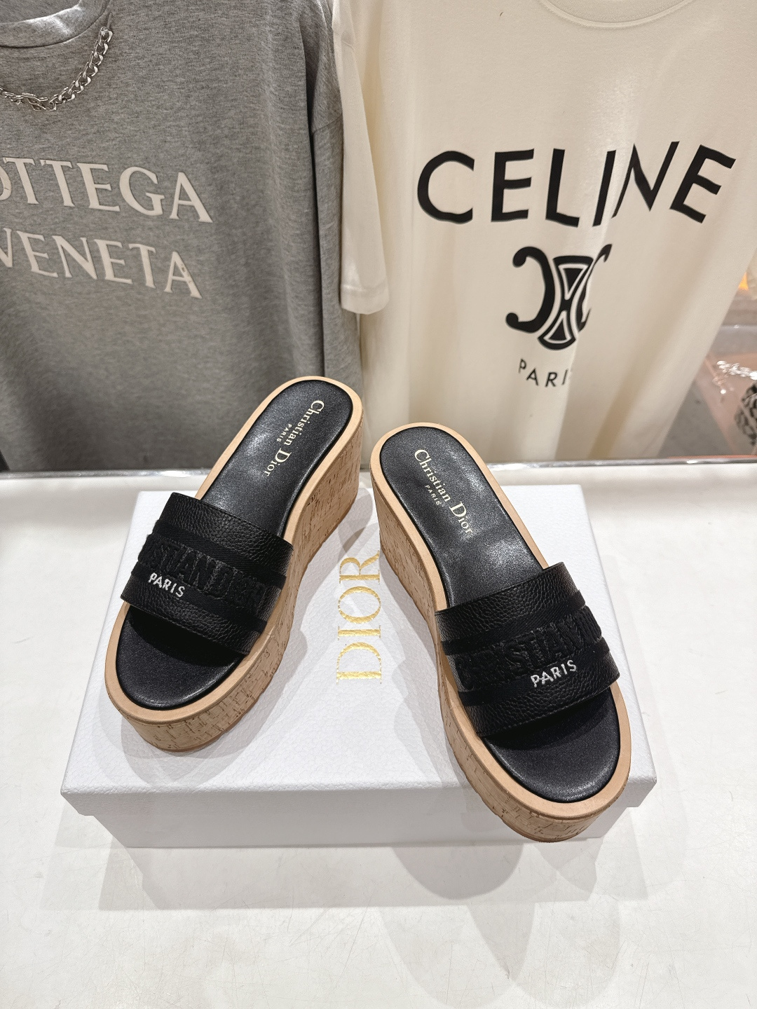 高版本出厂 Dior*迪奥F019 D家2026ss春夏新款仙女风坡跟厚底拖鞋1:1原版复刻 市面上最高