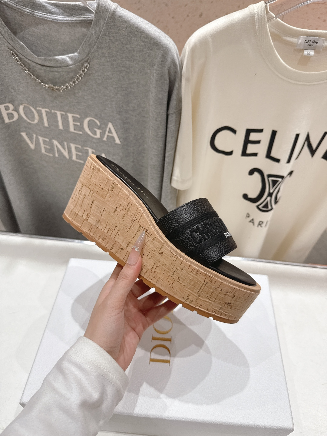 高版本出厂 Dior*迪奥F019 D家2026ss春夏新款仙女风坡跟厚底拖鞋1:1原版复刻 市面上最高