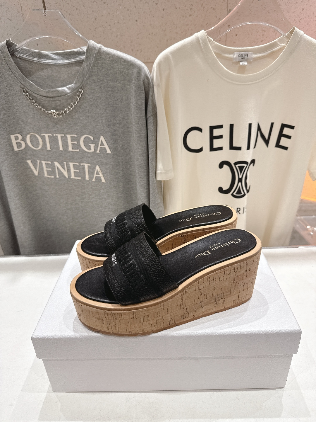 高版本出厂 Dior*迪奥F019 D家2026ss春夏新款仙女风坡跟厚底拖鞋1:1原版复刻 市面上最高