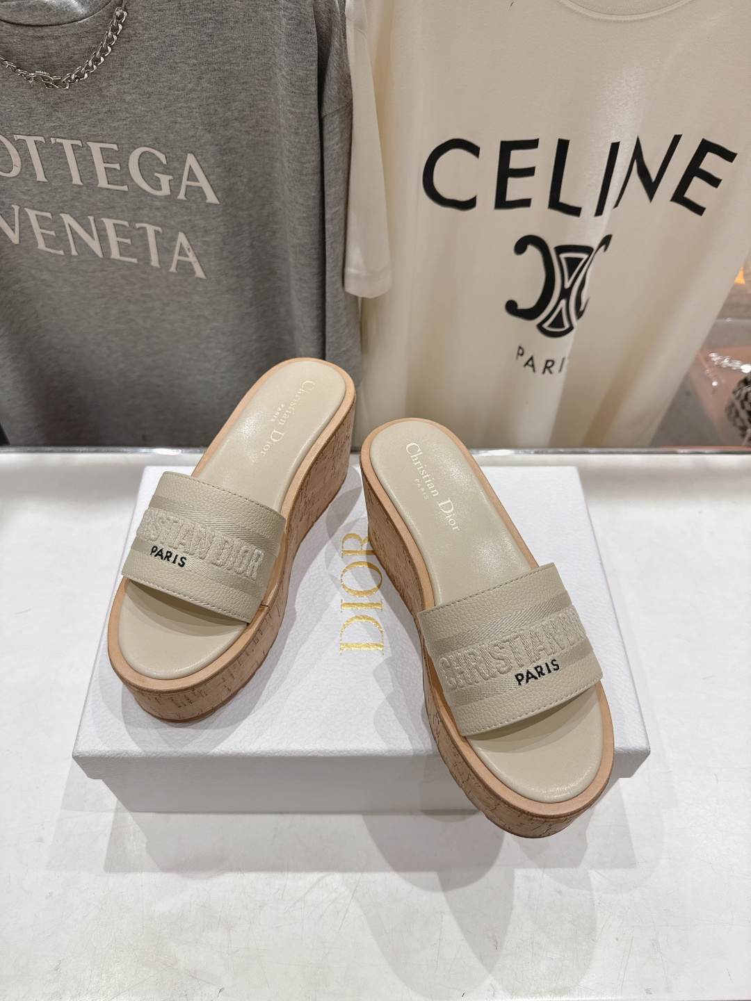 高版本出厂 Dior*迪奥F019 D家2026ss春夏新款仙女风坡跟厚底拖鞋1:1原版复刻 市面上最高