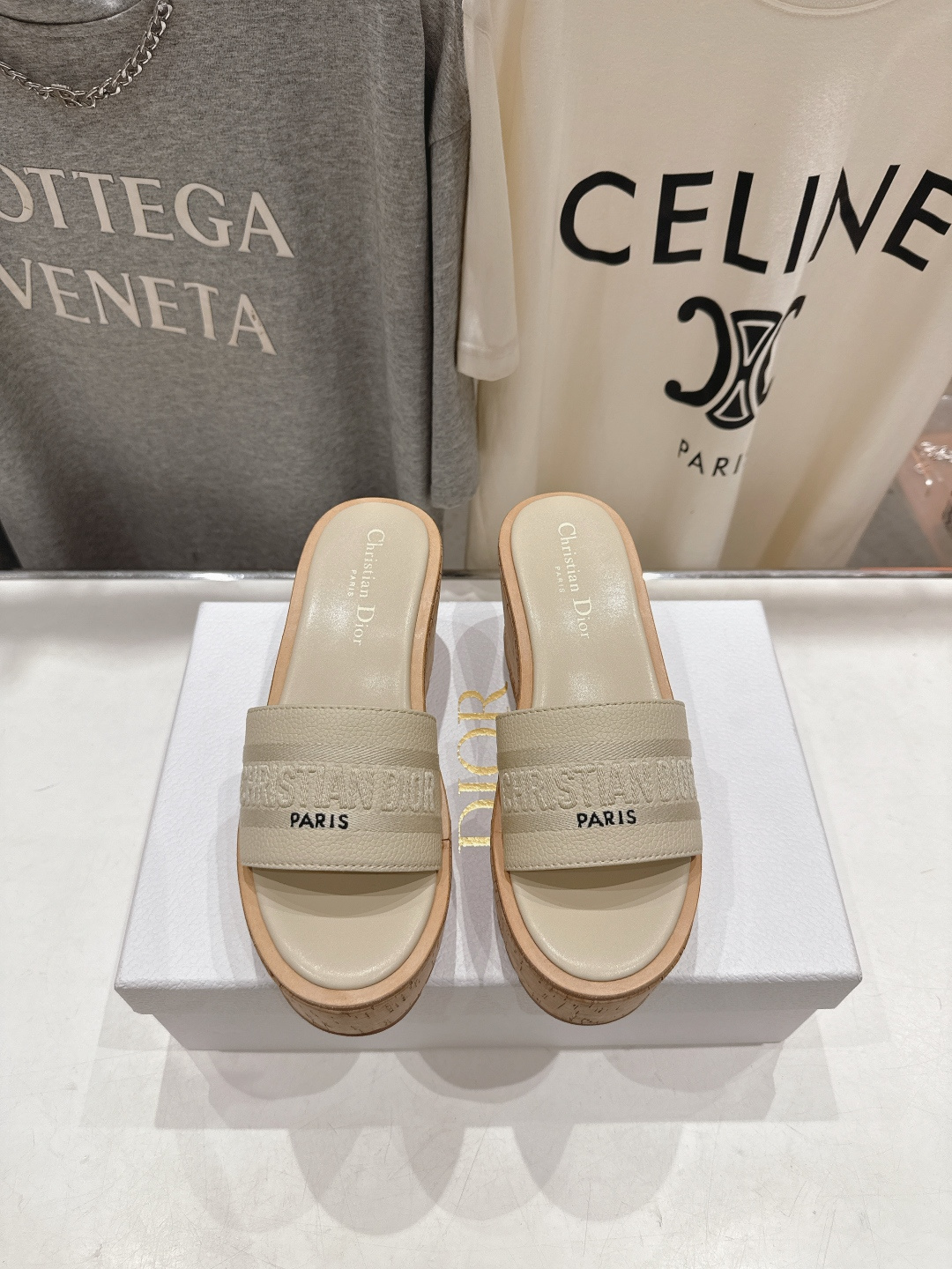 高版本出厂 Dior*迪奥F019 D家2026ss春夏新款仙女风坡跟厚底拖鞋1:1原版复刻 市面上最高