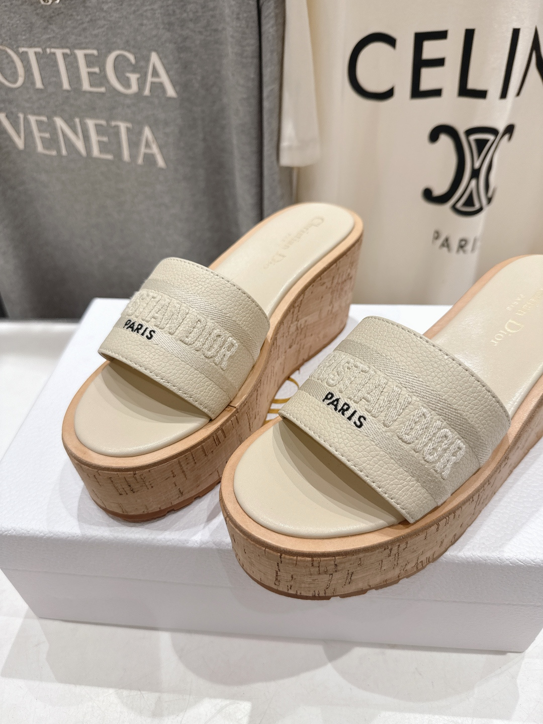 高版本出厂 Dior*迪奥F019 D家2026ss春夏新款仙女风坡跟厚底拖鞋1:1原版复刻 市面上最高