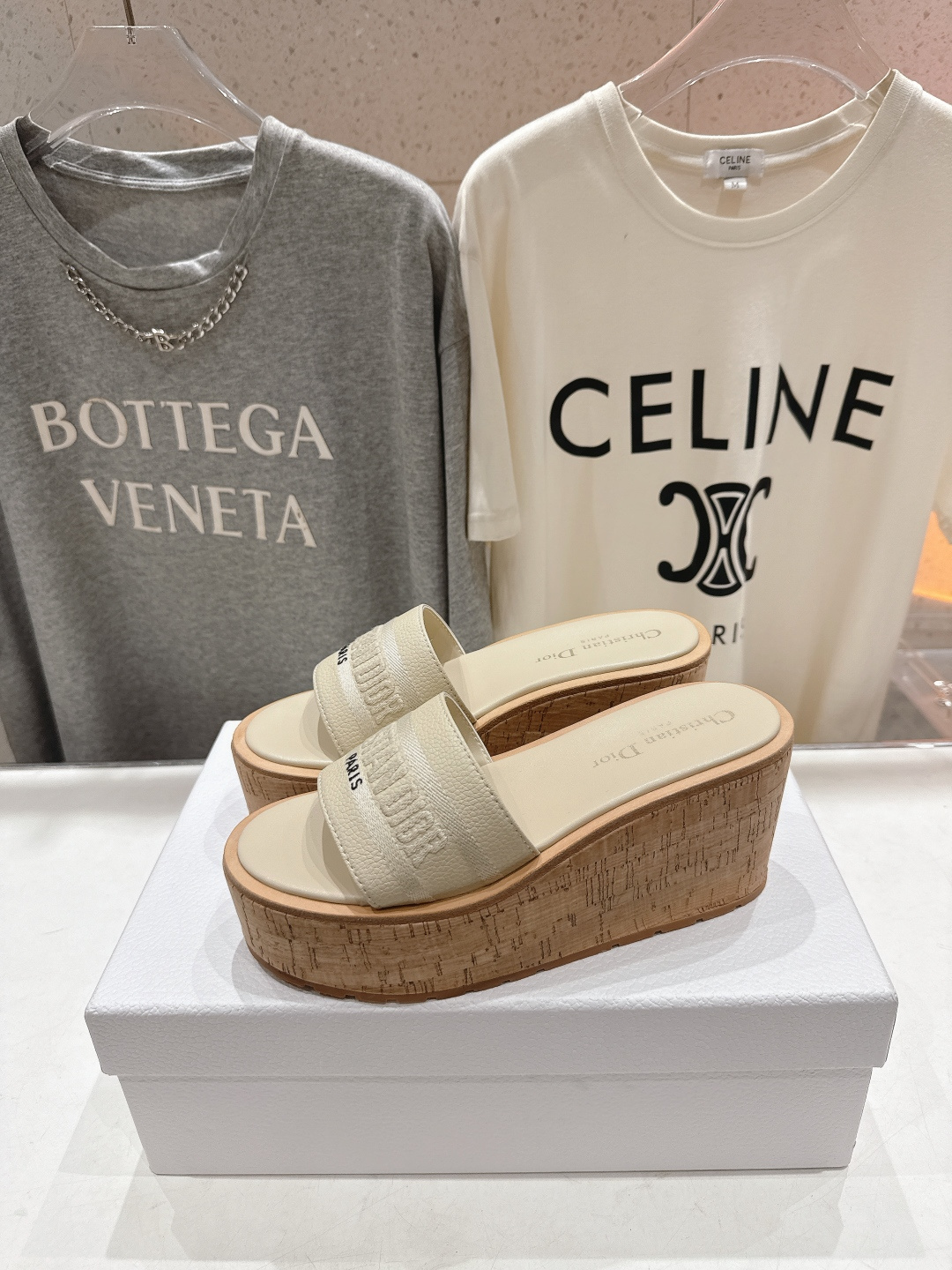 高版本出厂 Dior*迪奥F019 D家2026ss春夏新款仙女风坡跟厚底拖鞋1:1原版复刻 市面上最高