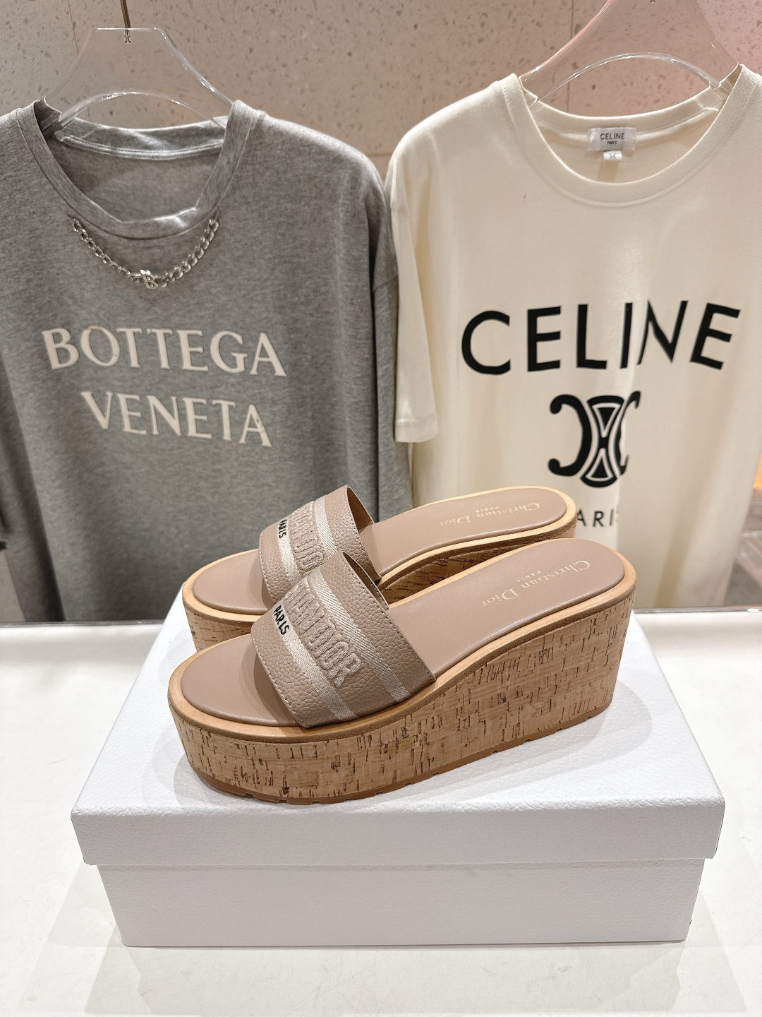 高版本出厂 Dior*迪奥F019 D家2026ss春夏新款仙女风坡跟厚底拖鞋1:1原版复刻 市面上最高