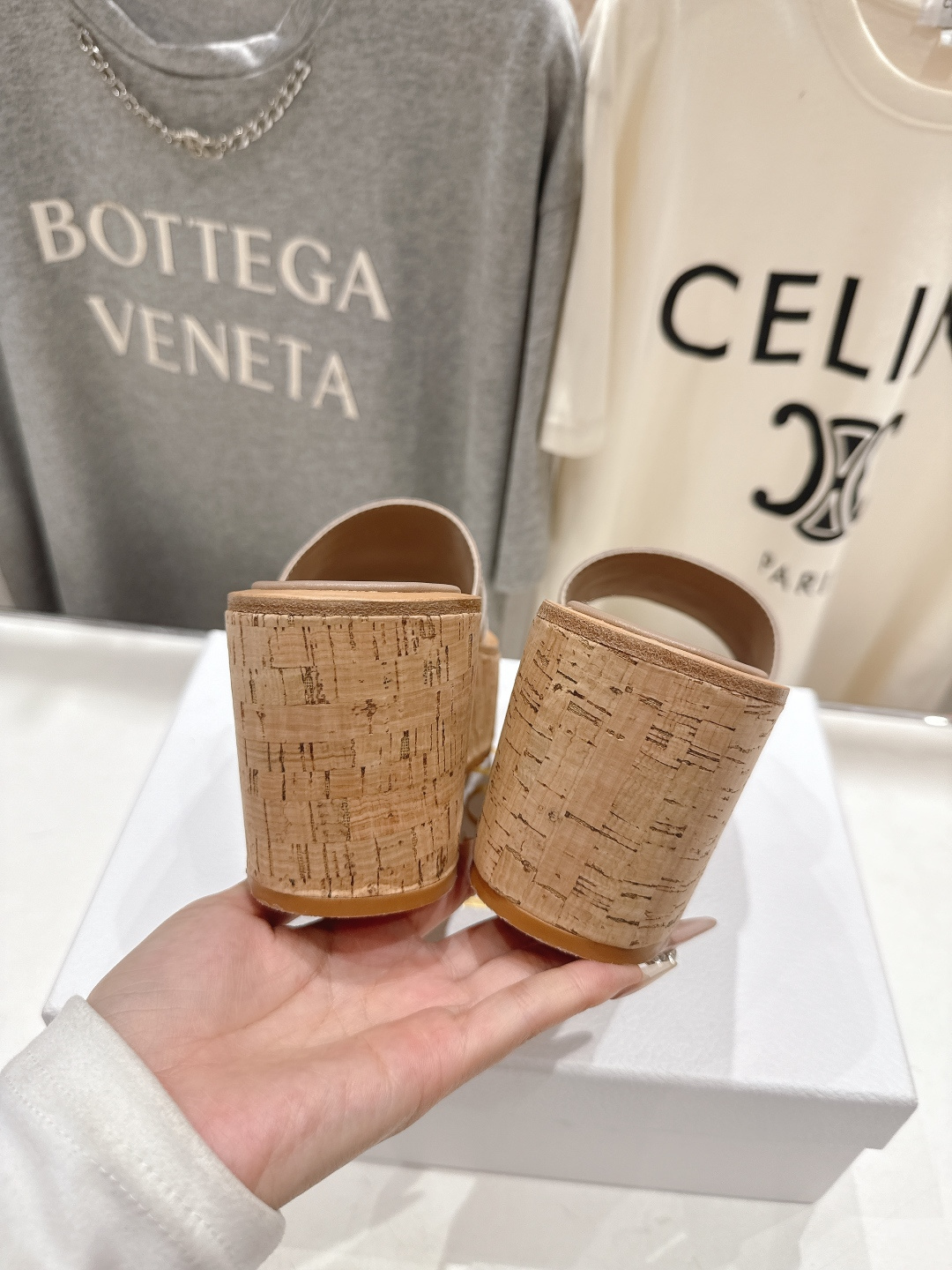 高版本出厂 Dior*迪奥F019 D家2026ss春夏新款仙女风坡跟厚底拖鞋1:1原版复刻 市面上最高