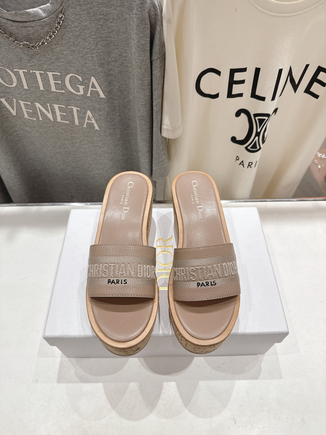 高版本出厂 Dior*迪奥F019 D家2026ss春夏新款仙女风坡跟厚底拖鞋1:1原版复刻 市面上最高