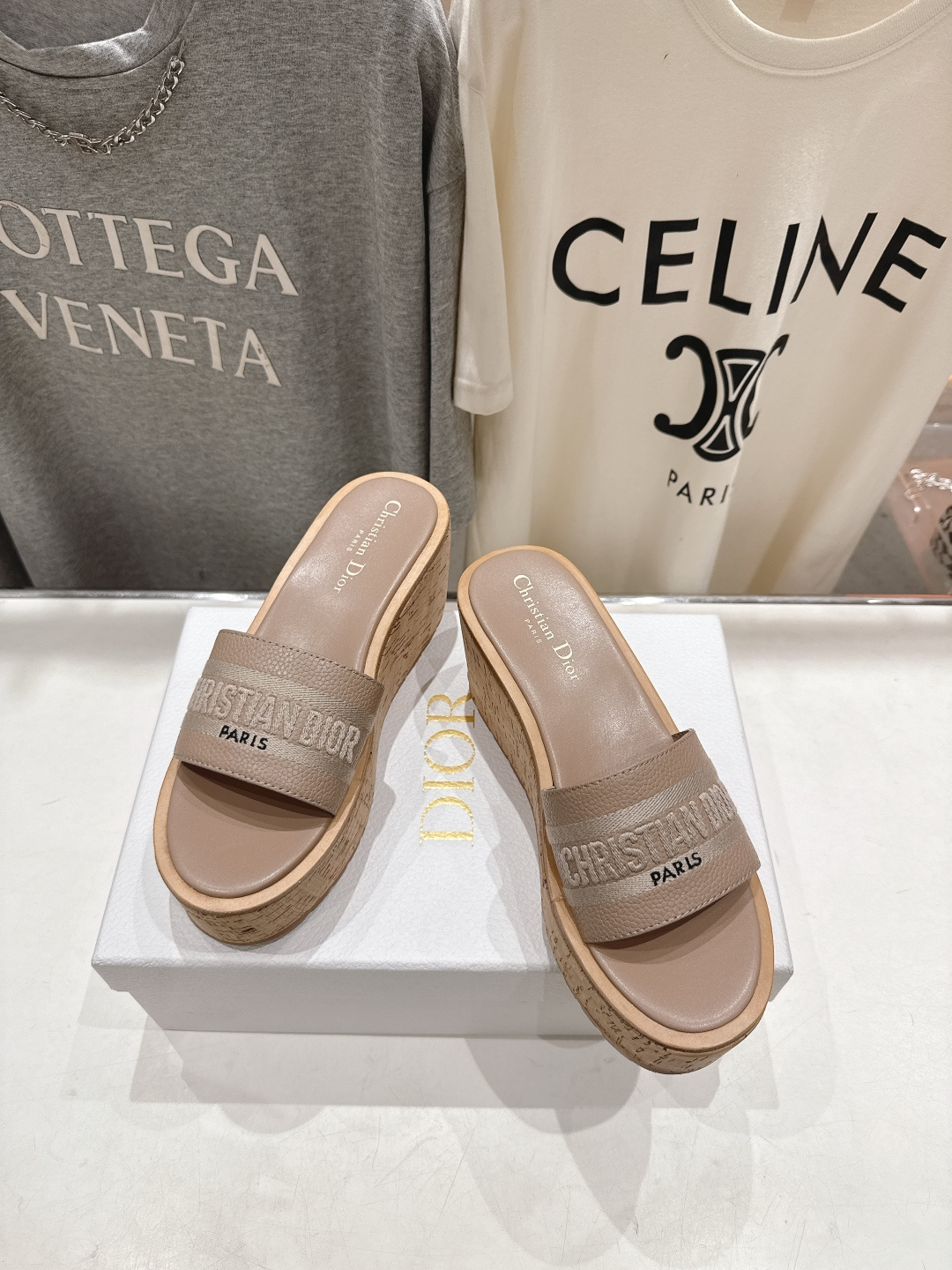 高版本出厂 Dior*迪奥F019 D家2026ss春夏新款仙女风坡跟厚底拖鞋1:1原版复刻 市面上最高