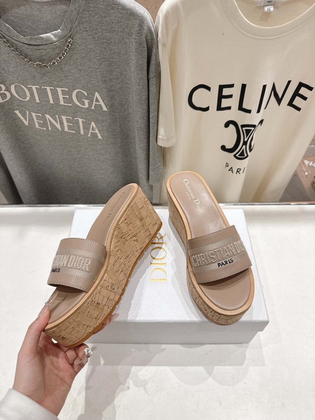 高版本出厂 Dior*迪奥F019 D家2026ss春夏新款仙女风坡跟厚底拖鞋1:1原版复刻 市面上最高