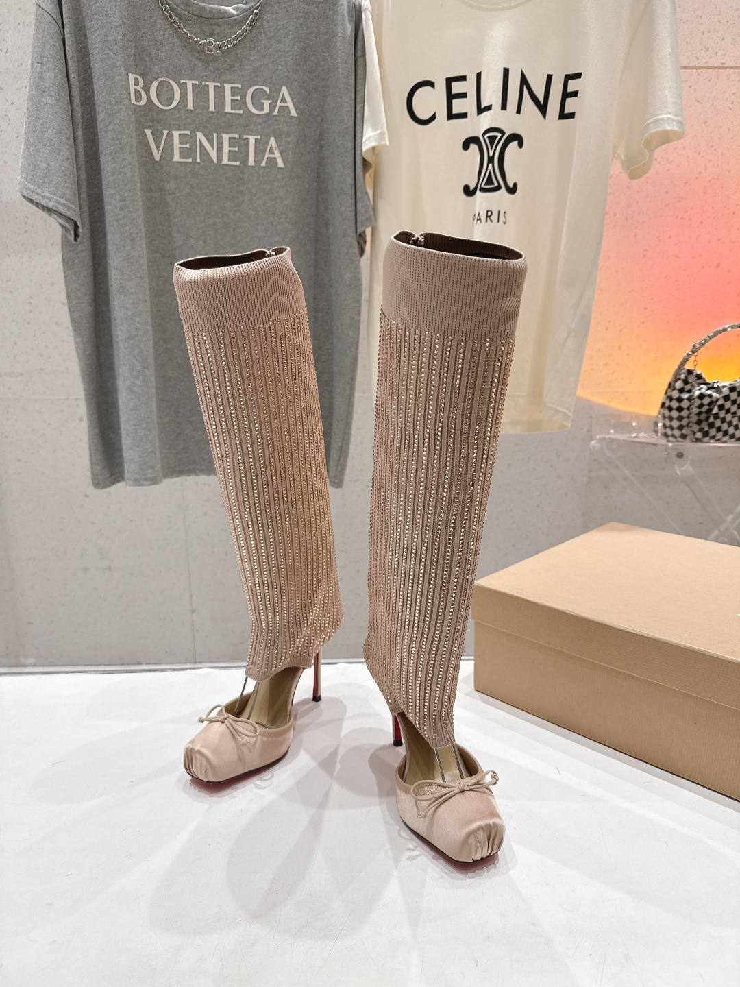 高版本出厂 Christian Loubotti CL红底鞋F030 2026ss新款蝴蝶结仙女风高跟鞋