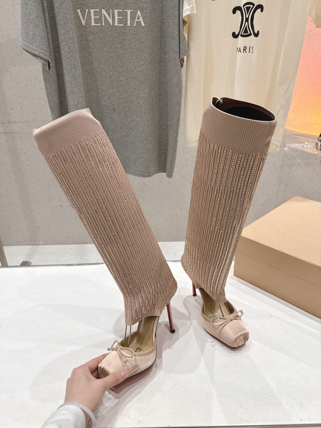 高版本出厂 Christian Loubotti CL红底鞋F030 2026ss新款蝴蝶结仙女风高跟鞋