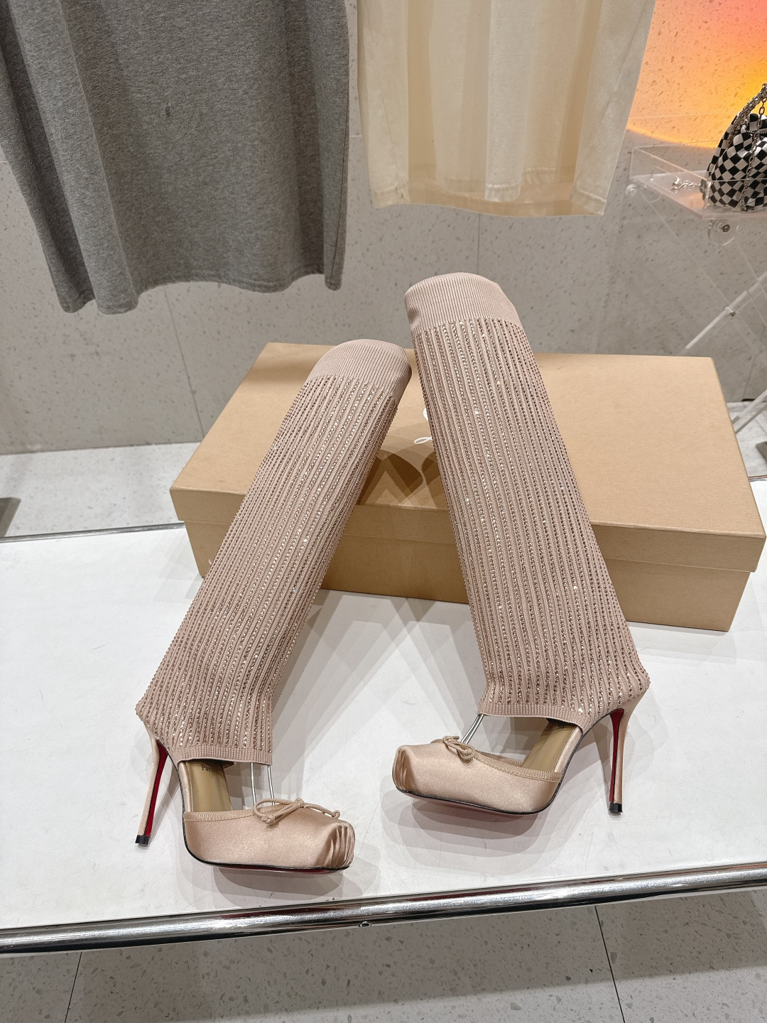 高版本出厂 Christian Loubotti CL红底鞋F030 2026ss新款蝴蝶结仙女风高跟鞋