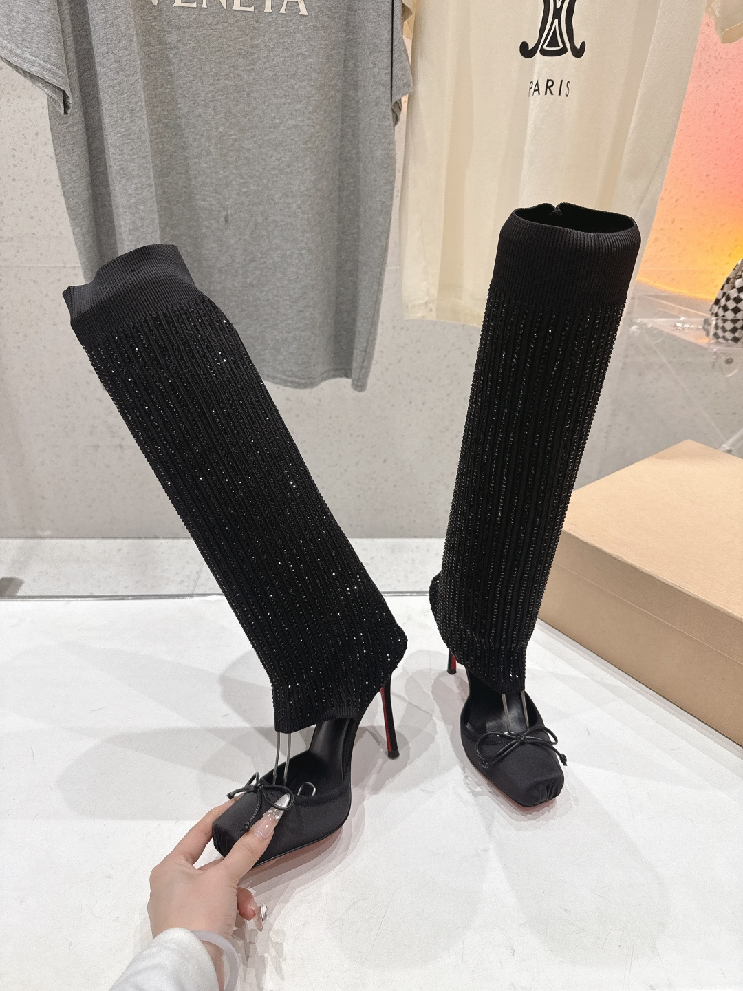 高版本出厂 Christian Loubotti CL红底鞋F030 2026ss新款蝴蝶结仙女风高跟鞋