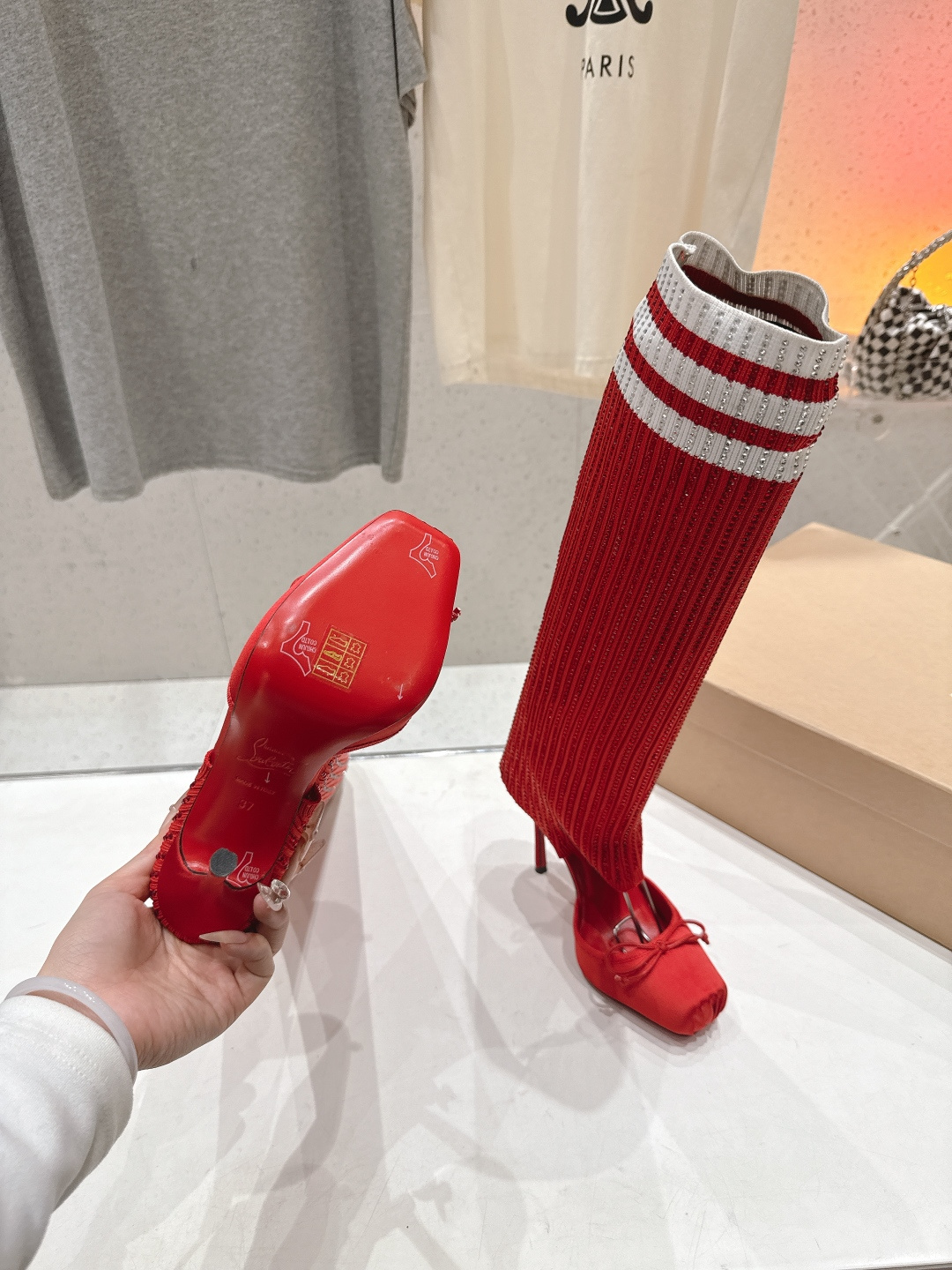 高版本出厂 Christian Loubotti CL红底鞋F030 2026ss新款蝴蝶结仙女风高跟鞋