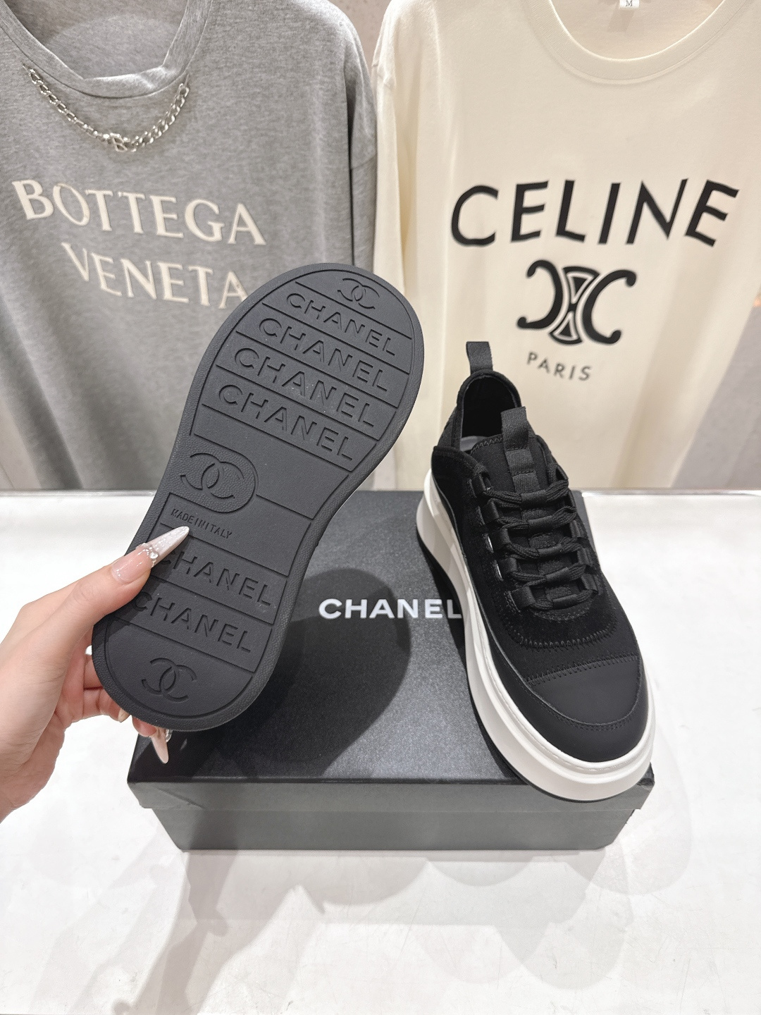 高版本出厂 Chanel* 小香2026ss 最新饼干鞋目前超级流行的厚底饼干鞋，熊猫鞋休闲鞋网红明星小