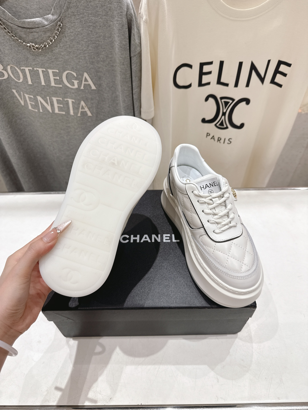 高版本出厂 Chanel* 小香2026ss 最新饼干鞋目前超级流行的厚底饼干鞋，熊猫鞋休闲鞋网红明星小