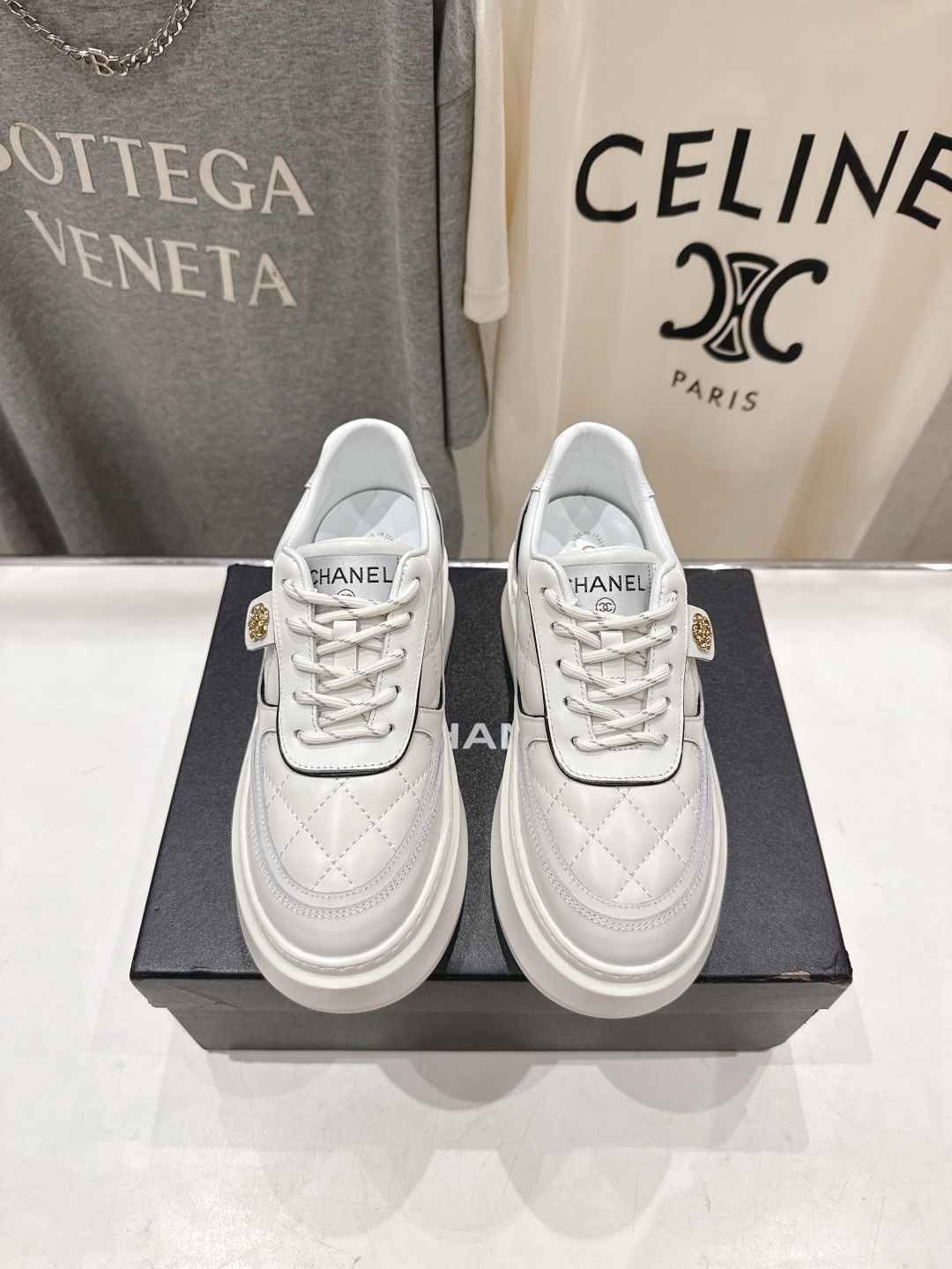 高版本出厂 Chanel* 小香2026ss 最新饼干鞋目前超级流行的厚底饼干鞋，熊猫鞋休闲鞋网红明星小