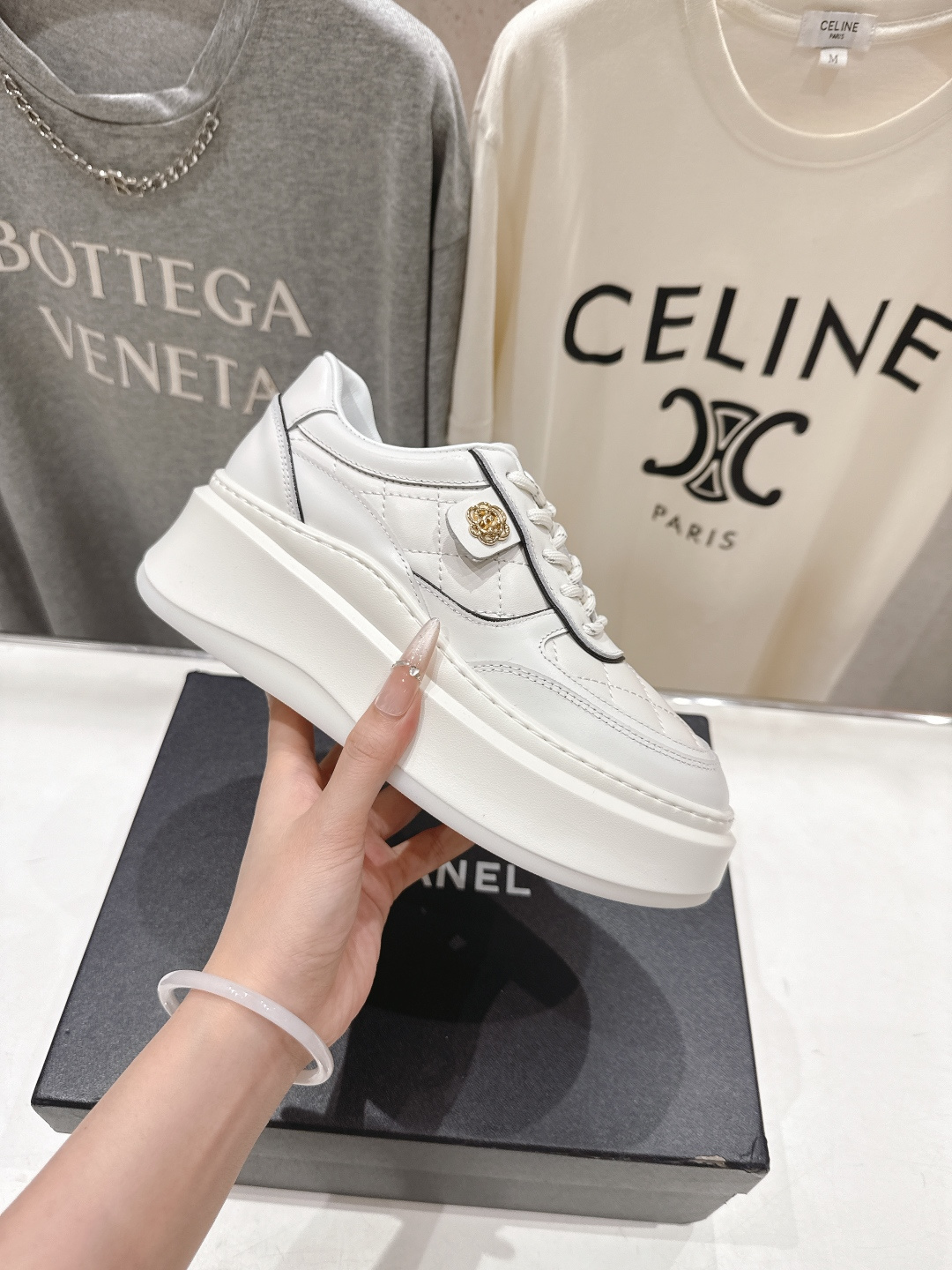 高版本出厂 Chanel* 小香2026ss 最新饼干鞋目前超级流行的厚底饼干鞋，熊猫鞋休闲鞋网红明星小