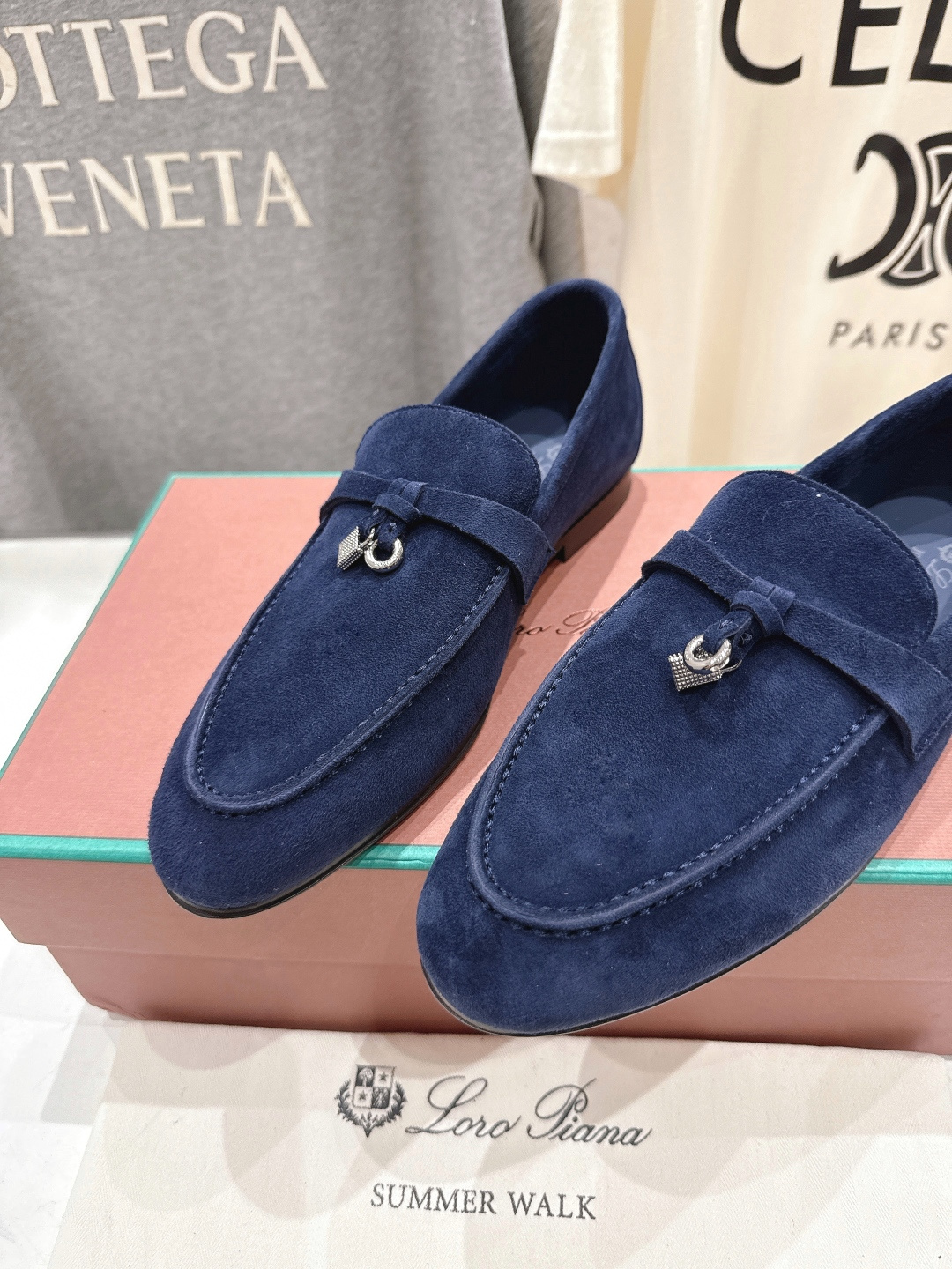 高版本出厂 男码+20 Loro Piana* LP诺悠翩雅‖2026ss专柜同步新款平底鞋一脚蹬乐福鞋