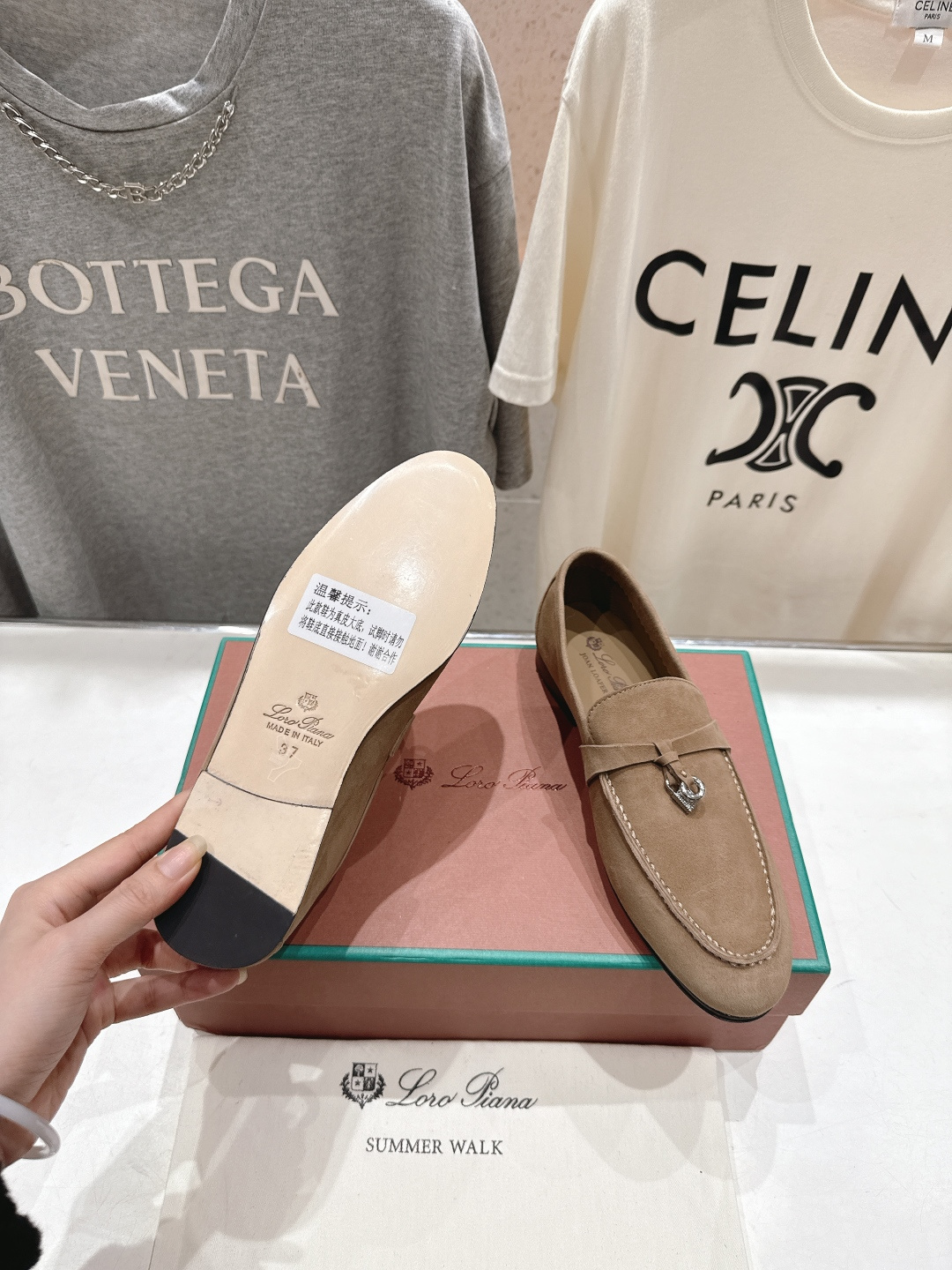 高版本出厂 男码+20 Loro Piana* LP诺悠翩雅‖2026ss专柜同步新款平底鞋一脚蹬乐福鞋