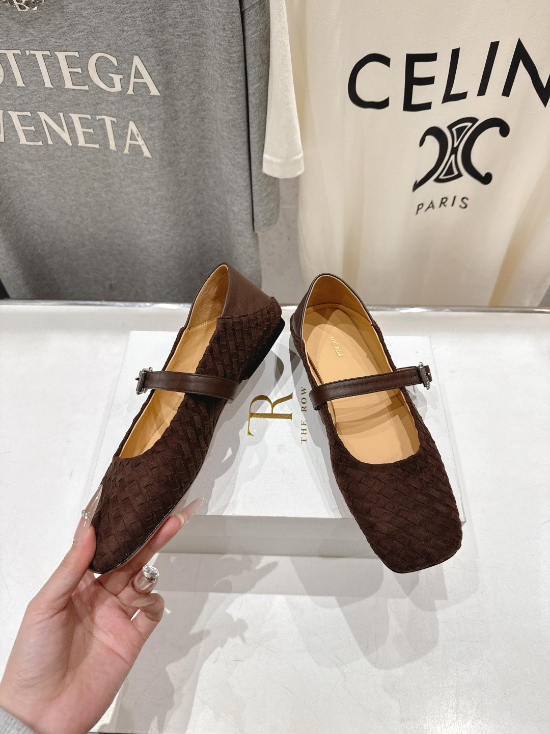 高版本出厂 the row 2026ss春夏走秀爆款小方头平底鞋玛丽珍休闲鞋单鞋非常舒服的平底鞋，极简设