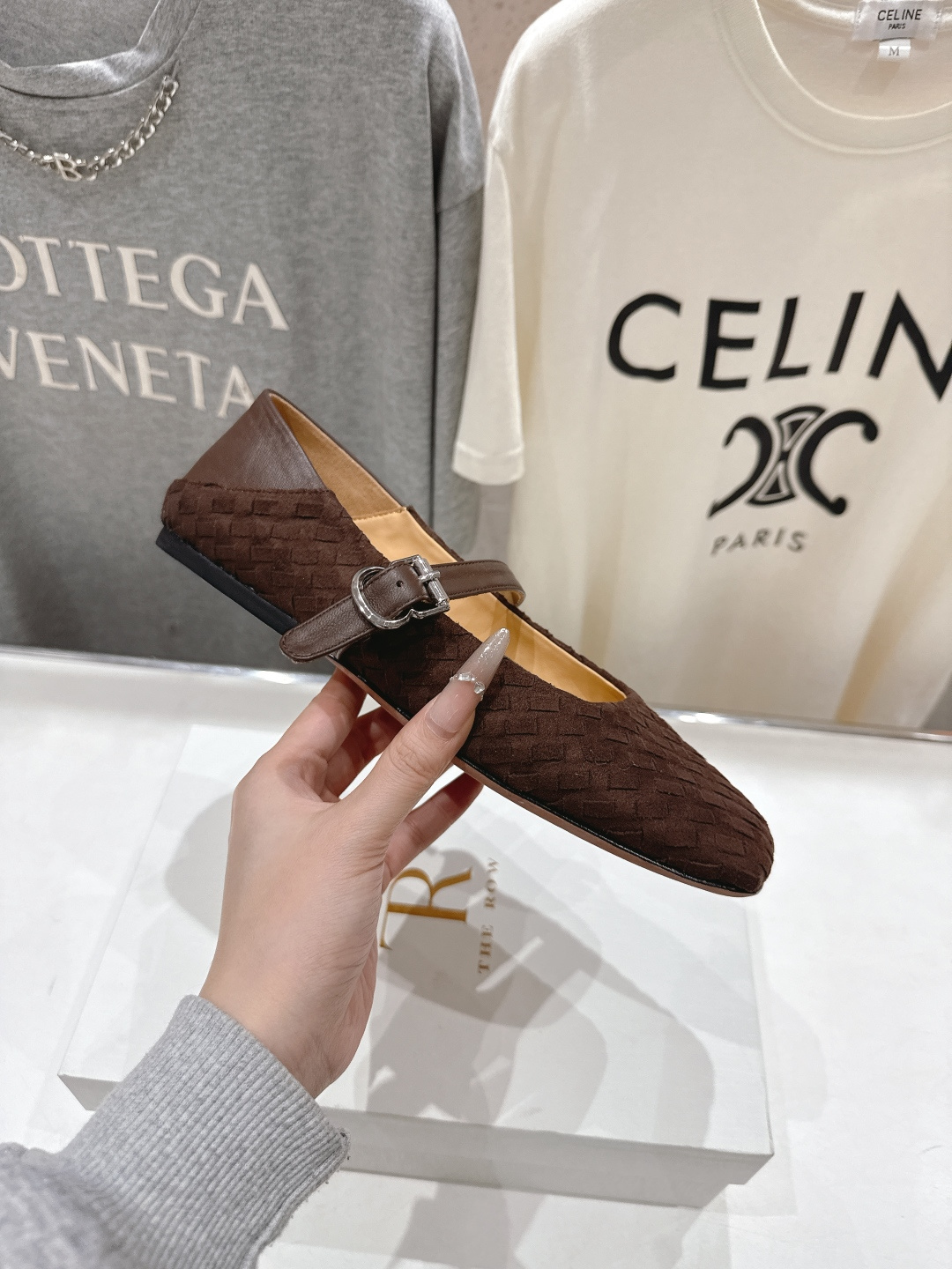 高版本出厂 the row 2026ss春夏走秀爆款小方头平底鞋玛丽珍休闲鞋单鞋非常舒服的平底鞋，极简设