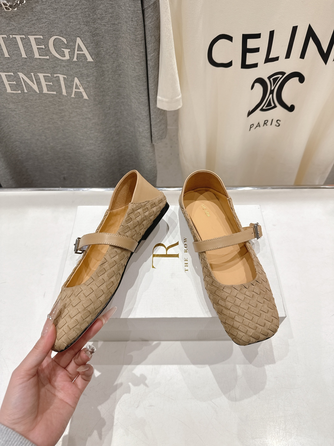 高版本出厂 the row 2026ss春夏走秀爆款小方头平底鞋玛丽珍休闲鞋单鞋非常舒服的平底鞋，极简设