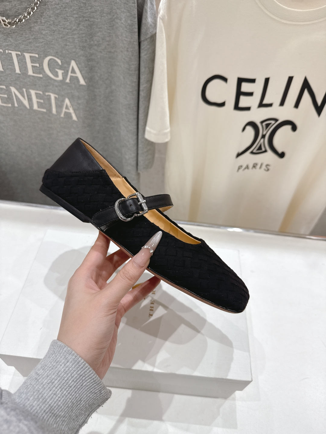 高版本出厂 the row 2026ss春夏走秀爆款小方头平底鞋玛丽珍休闲鞋单鞋非常舒服的平底鞋，极简设