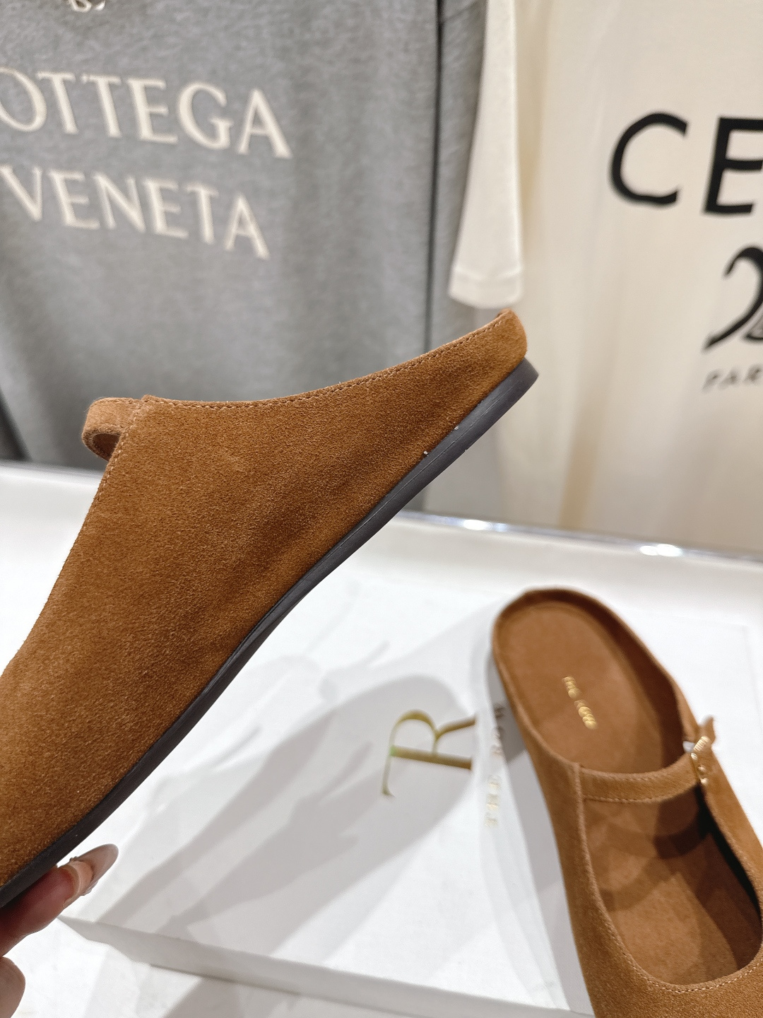 高版本出厂 the row 2026ss春夏走秀爆款小方头平底鞋玛丽珍休闲鞋半拖单鞋非常舒服的平底鞋，极