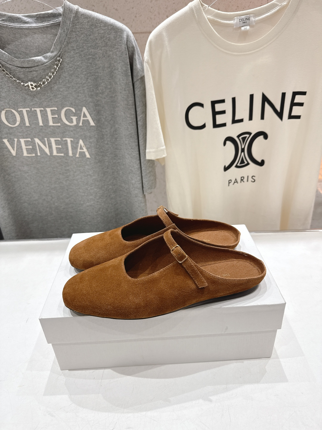 高版本出厂 the row 2026ss春夏走秀爆款小方头平底鞋玛丽珍休闲鞋半拖单鞋非常舒服的平底鞋，极