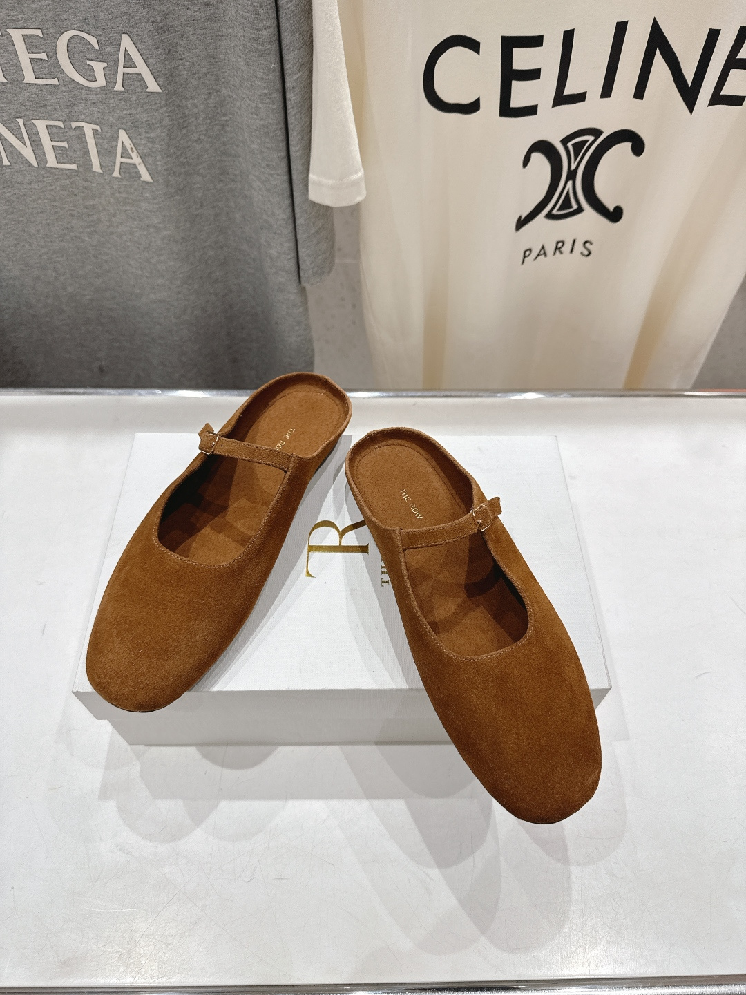 高版本出厂 the row 2026ss春夏走秀爆款小方头平底鞋玛丽珍休闲鞋半拖单鞋非常舒服的平底鞋，极