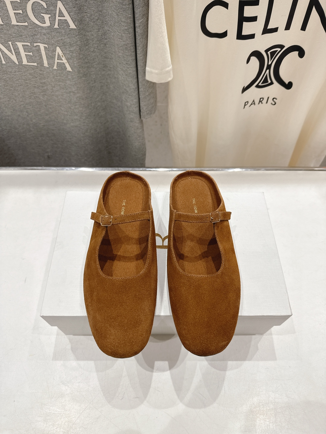 高版本出厂 the row 2026ss春夏走秀爆款小方头平底鞋玛丽珍休闲鞋半拖单鞋非常舒服的平底鞋，极