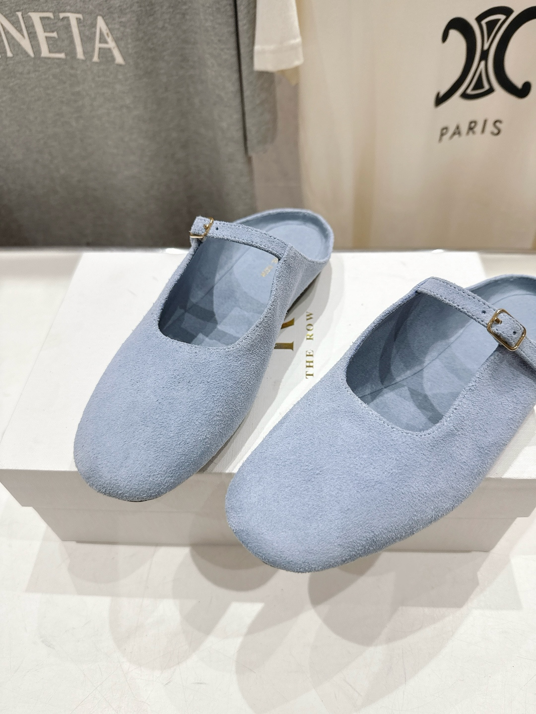 高版本出厂 the row 2026ss春夏走秀爆款小方头平底鞋玛丽珍休闲鞋半拖单鞋非常舒服的平底鞋，极